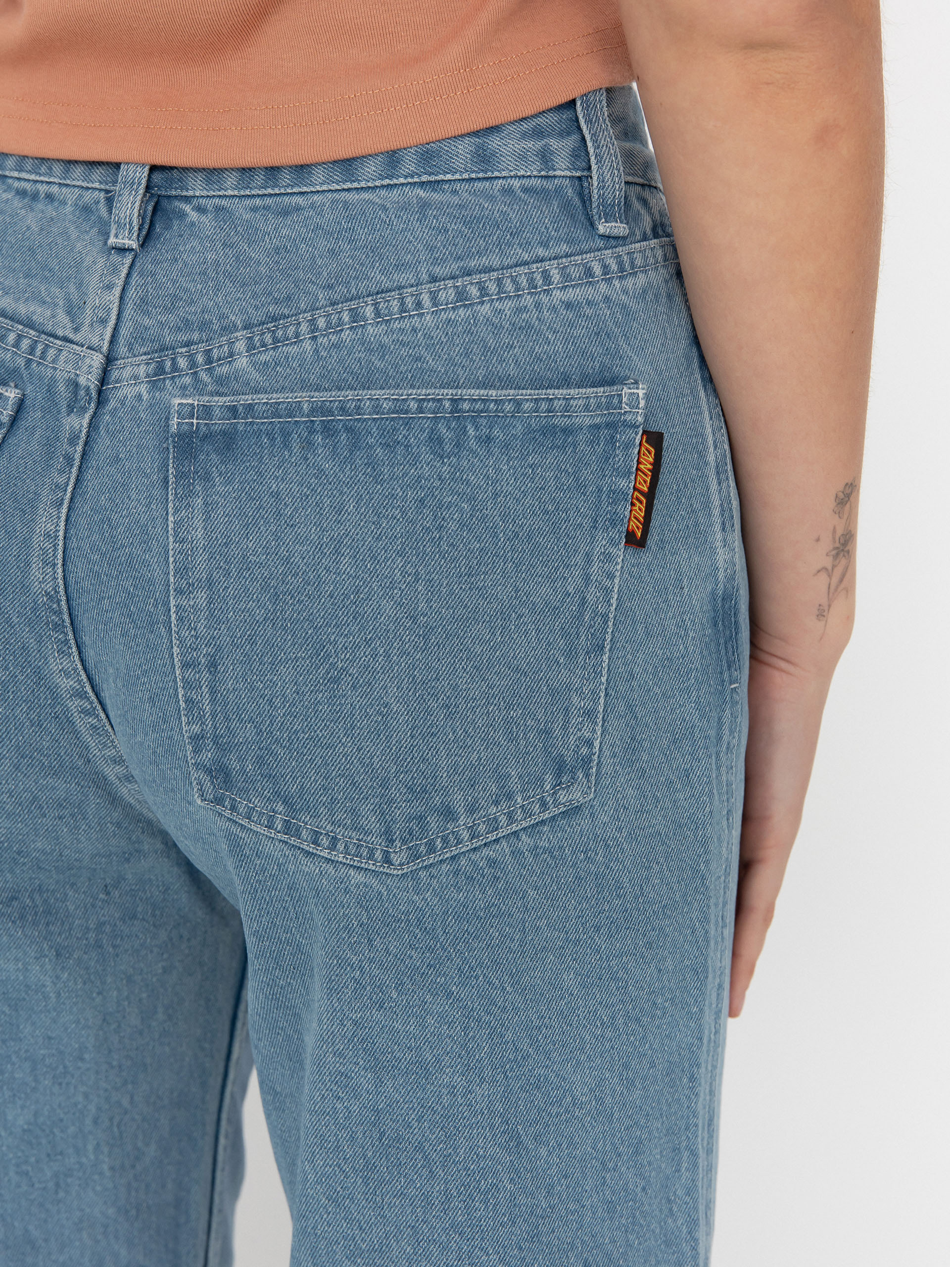 Nohavice Santa Cruz Classic Baggy Jeans Wmn (bleach blue)
