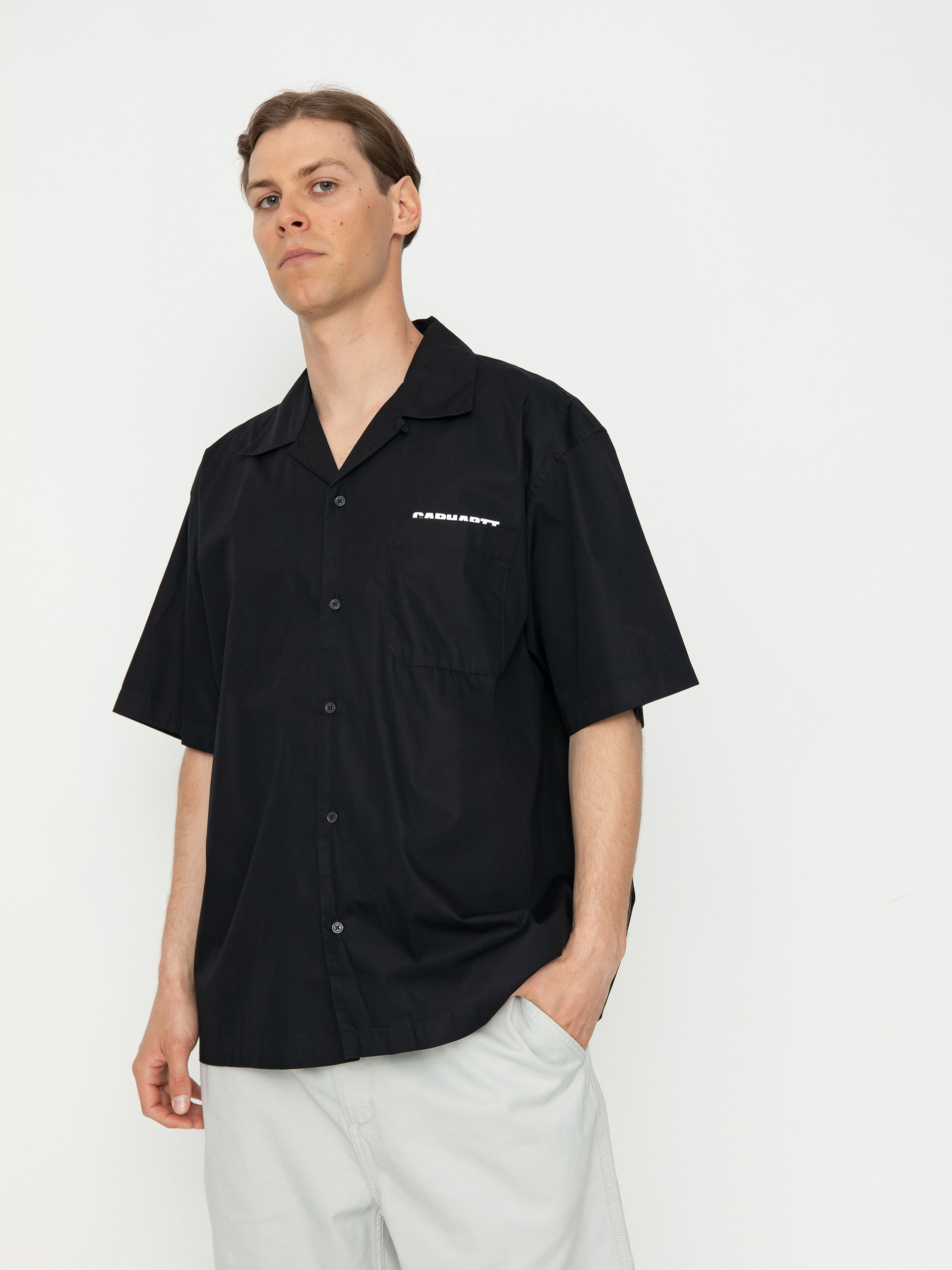 Tričko Carhartt WIP Link Script (black/white)