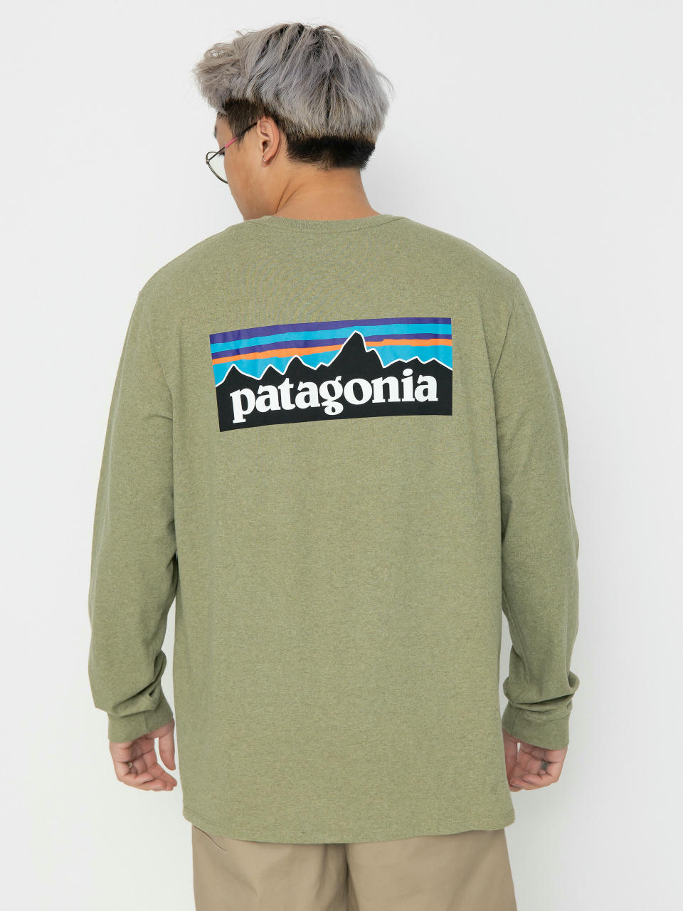 Triko Patagonia P-6 Logo Responsibili (buckhorn green)