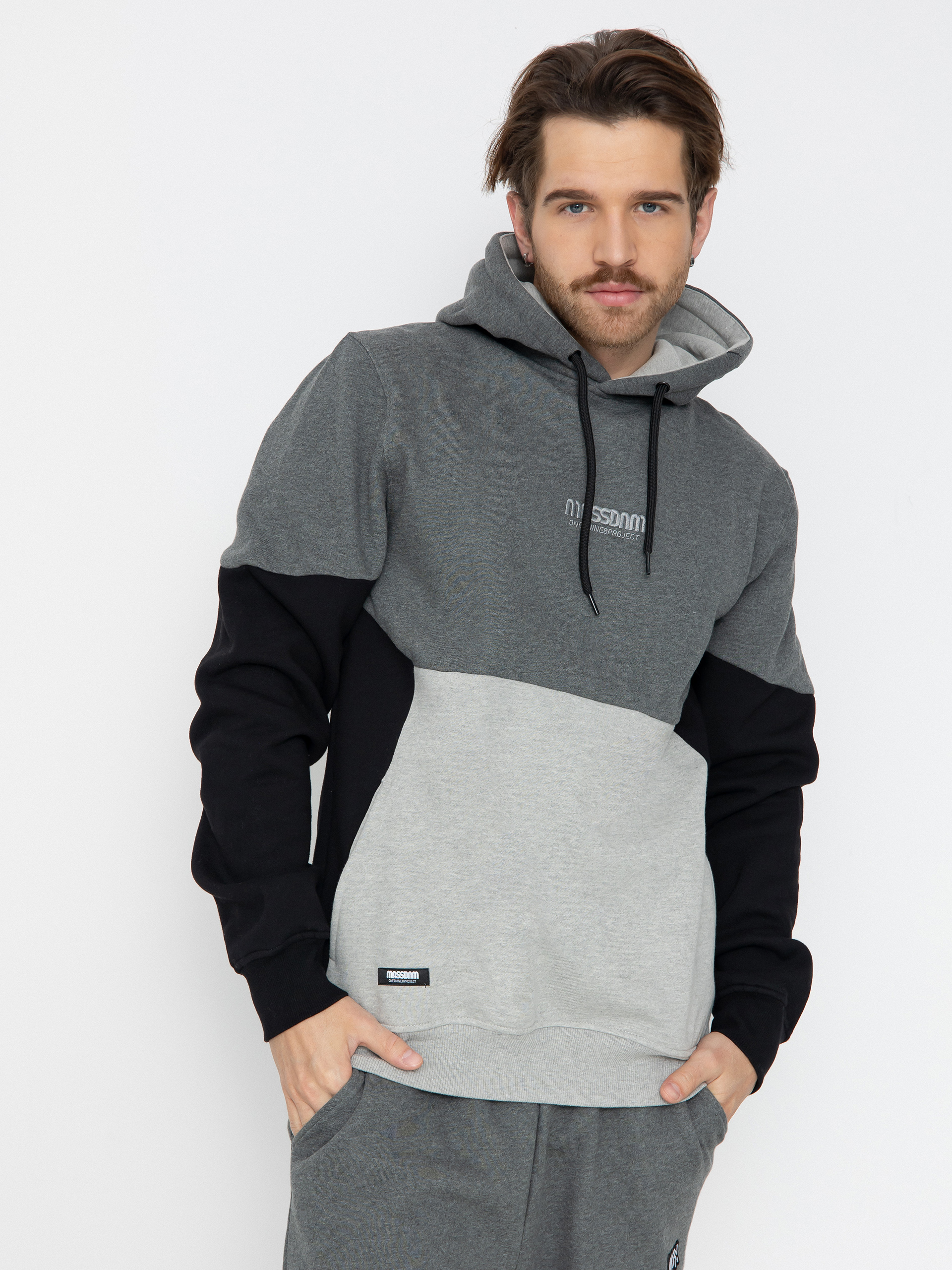 Mikina s kapucňou MassDnm 98Carat HD (heather grey)