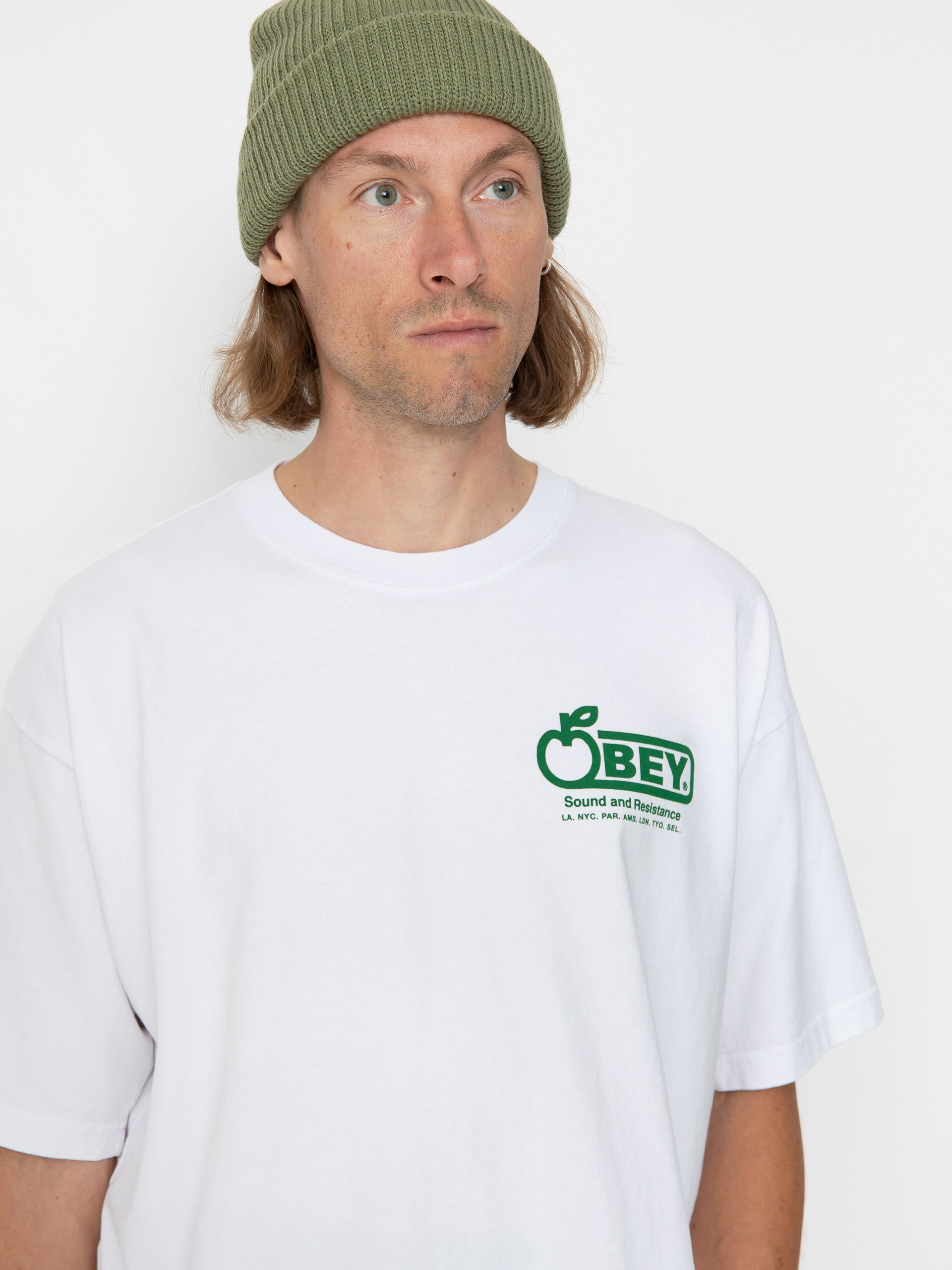 Tričko OBEY Sound & Resistance (white)