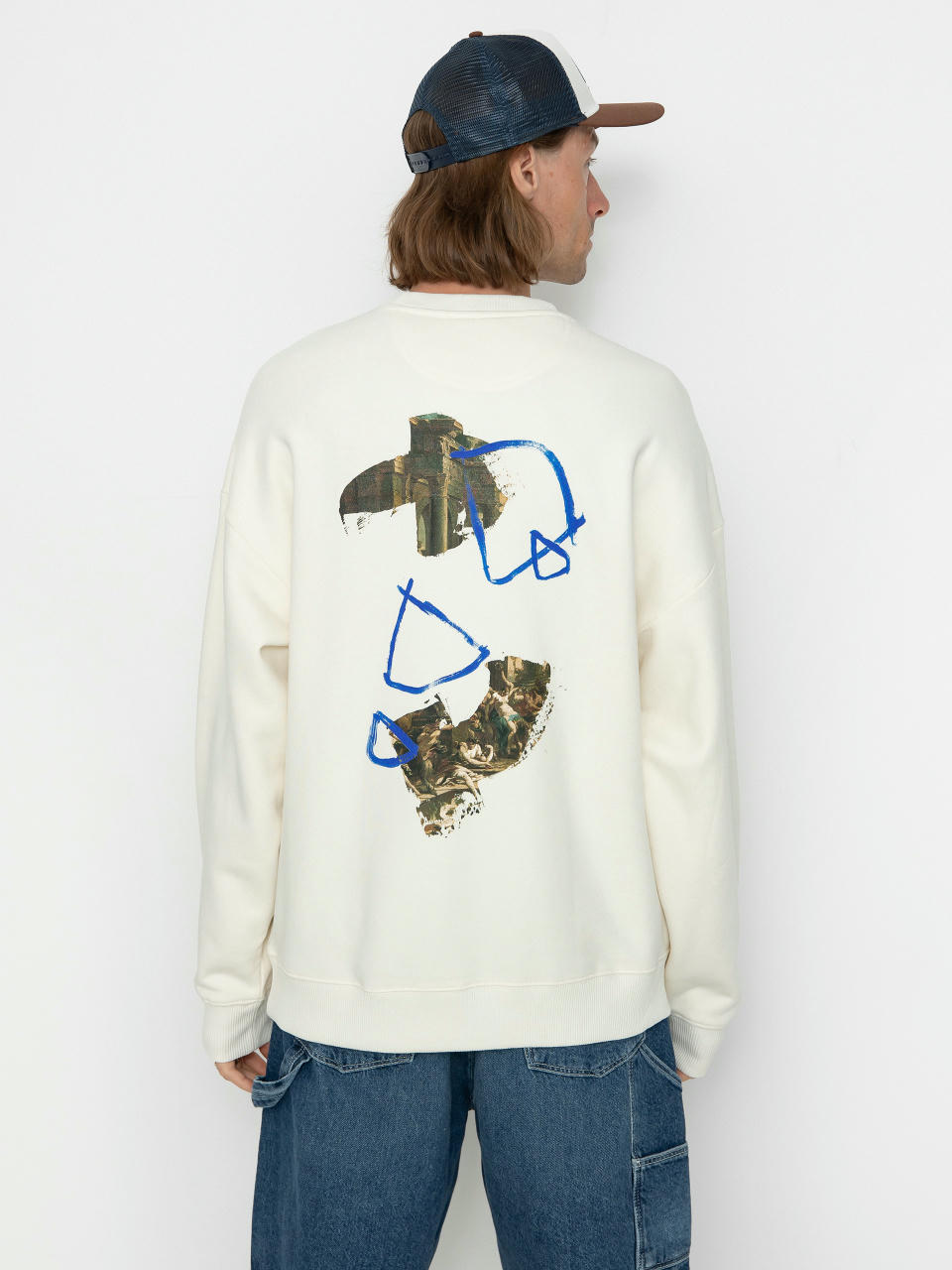 Sveter Poetic Collective Strokes Crewneck (ivory)