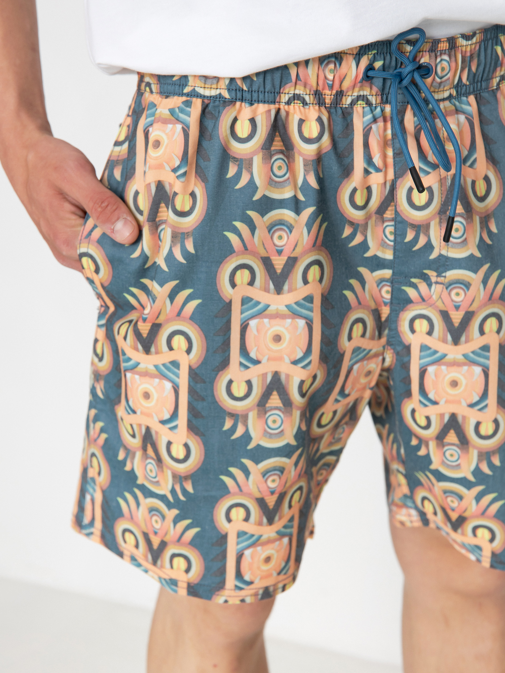 Plážové kraťasy RVCA Redondo Elastic (cool blue)