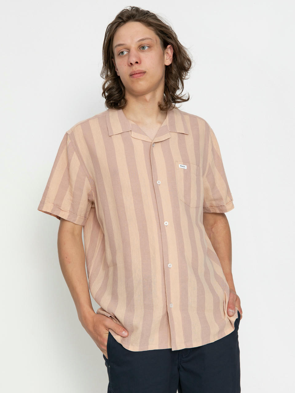 Košeľa RVCA Love Stripe (palomino grey)