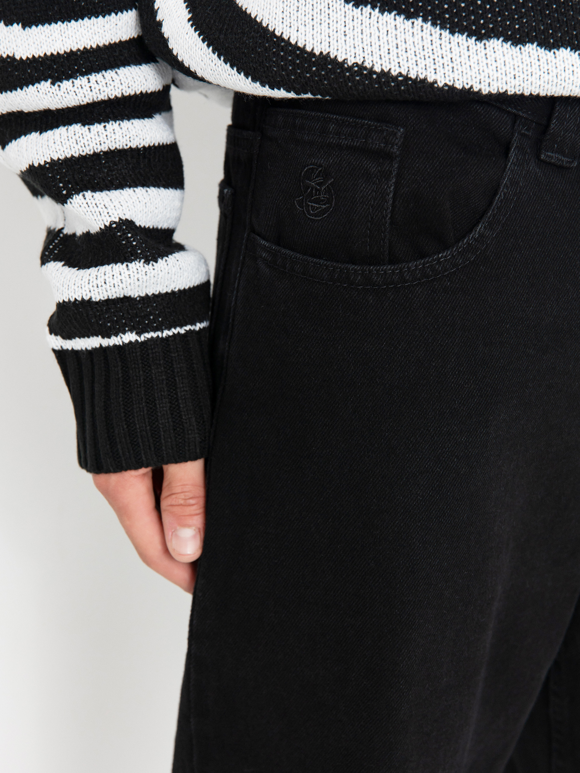 Nohavice Polar Skate 93! Denim (pitch black)