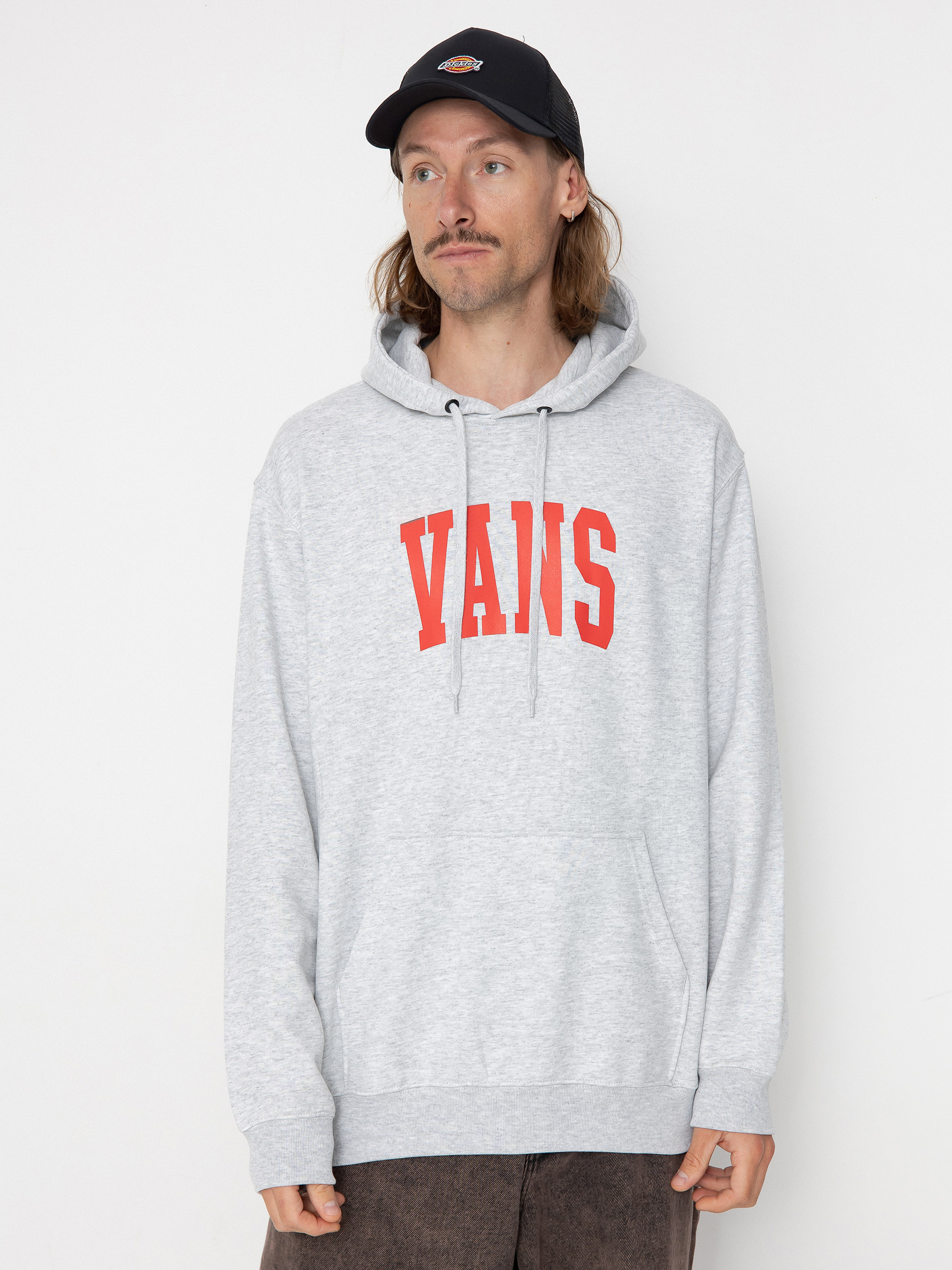 Mikina s kapucu0148ou Vans Arched HD (light grey heather)