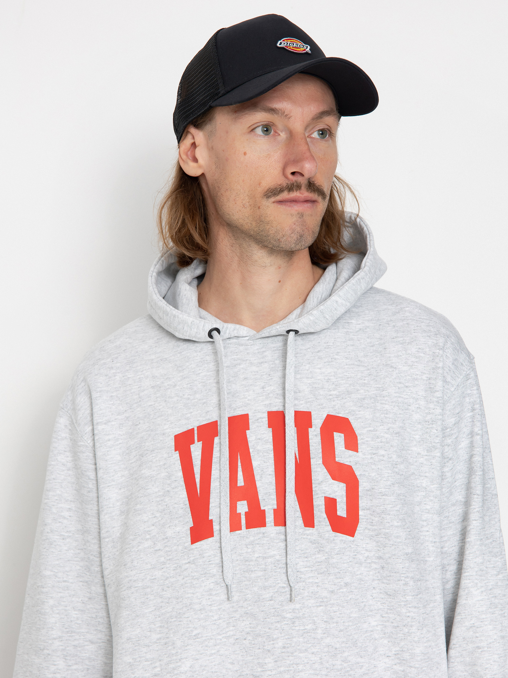 Mikina s kapucňou Vans Arched HD (light grey heather)