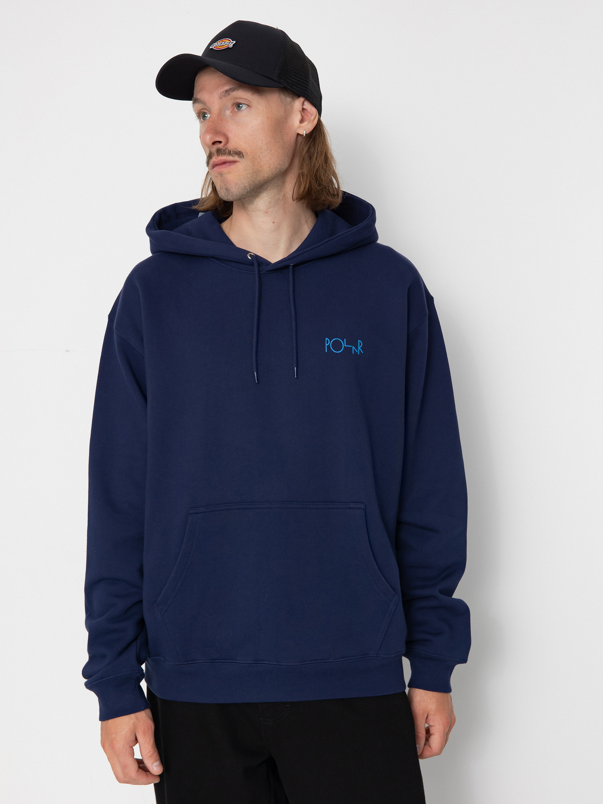 Mikina s kapucňou Polar Skate Dave Hoodie Stroke Logo HD (dark blue)