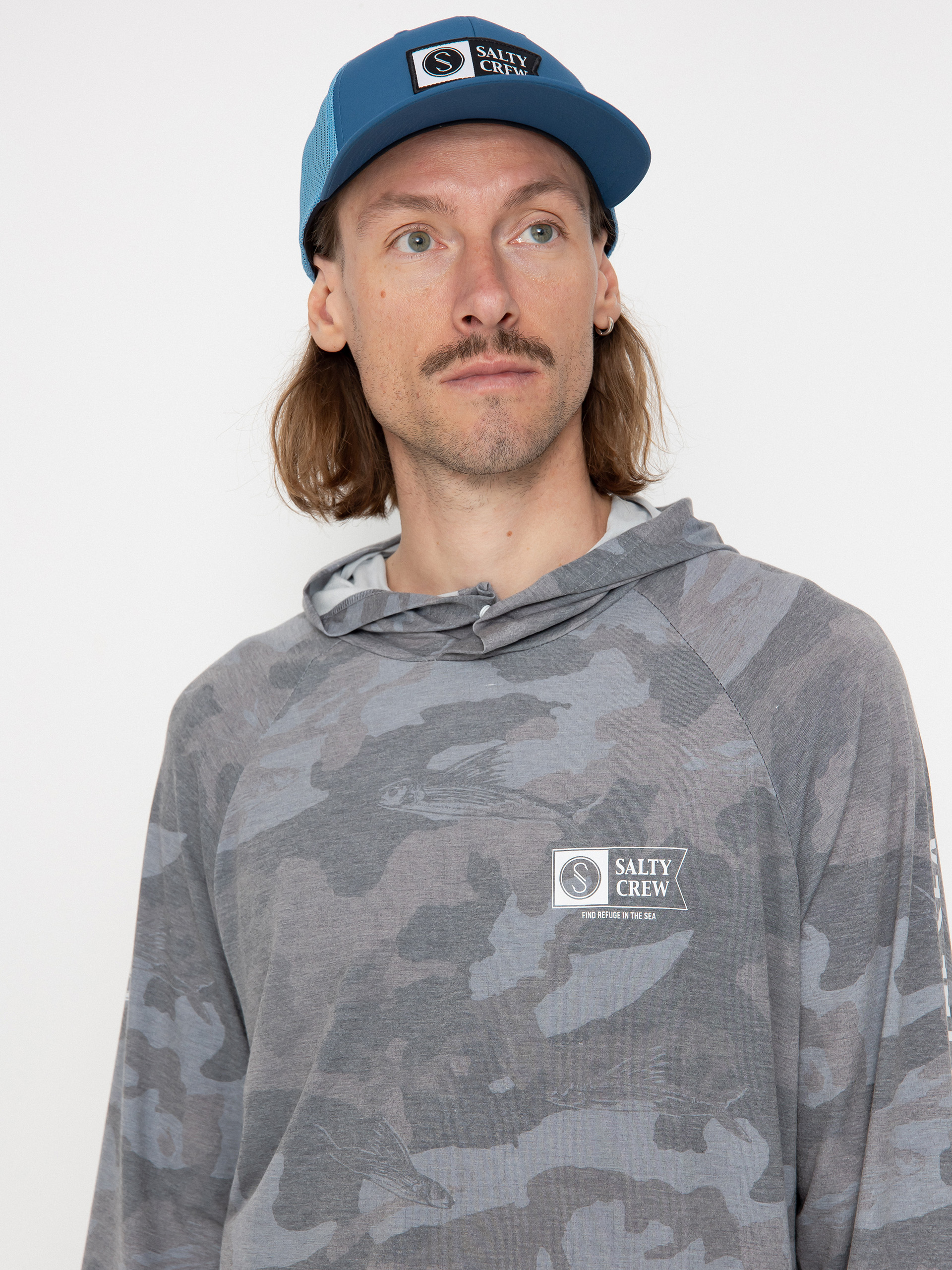 Mikina s kapucňou Salty Crew Mariner HD (black camo)