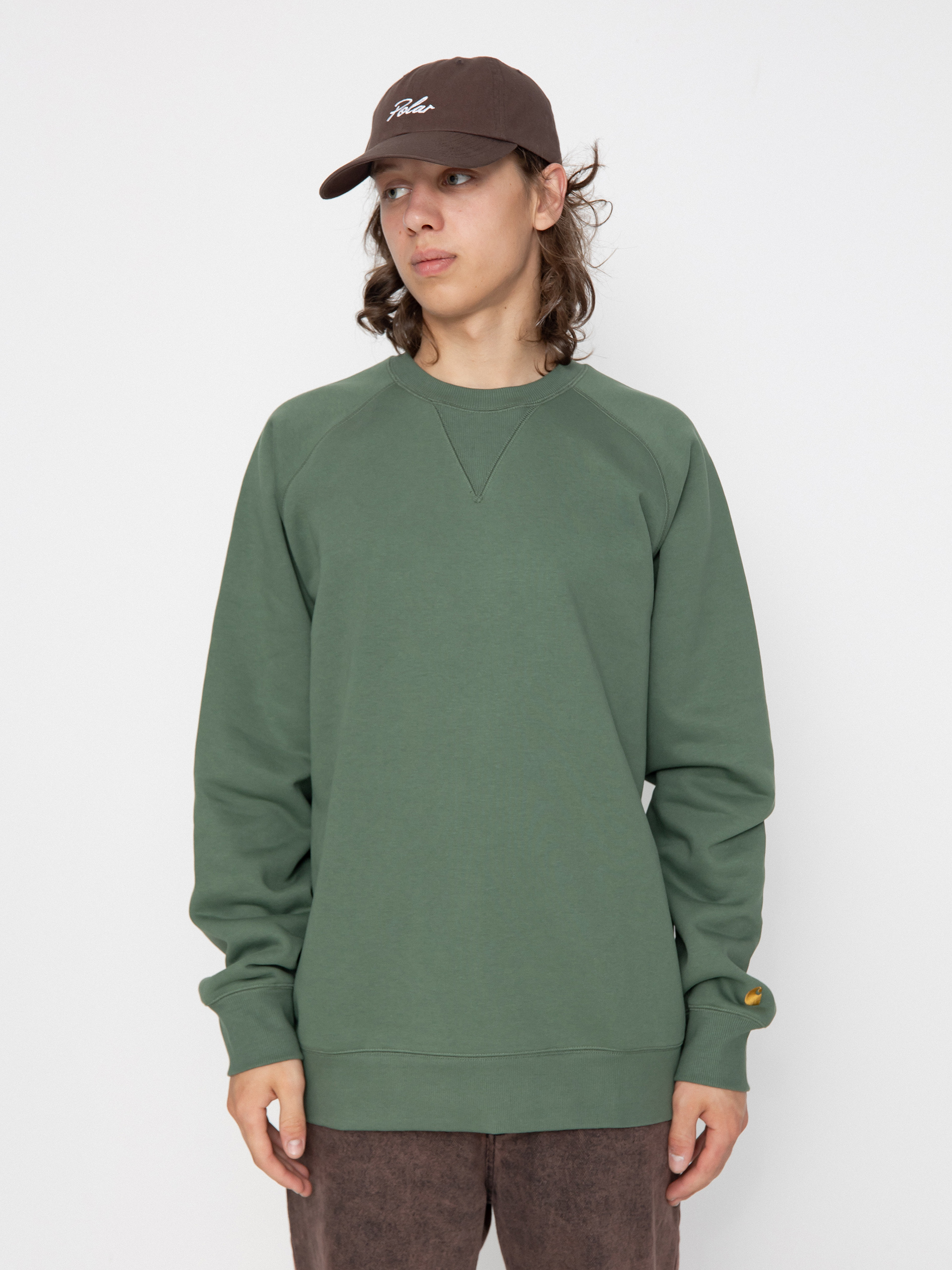 Mikina Carhartt WIP Chase (duck green/gold)