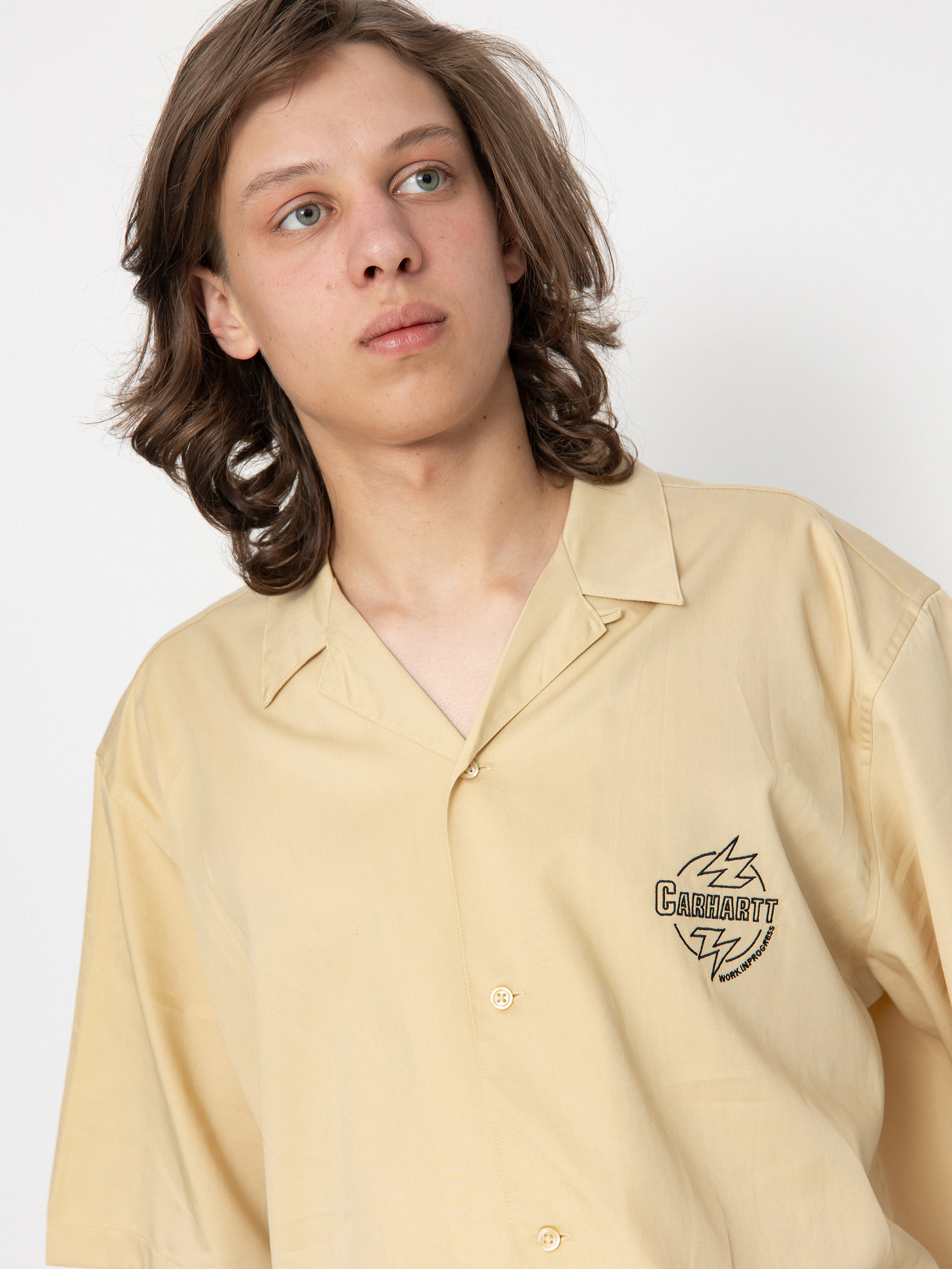 Košeľa Carhartt WIP Ablaze (cornsilk/black)