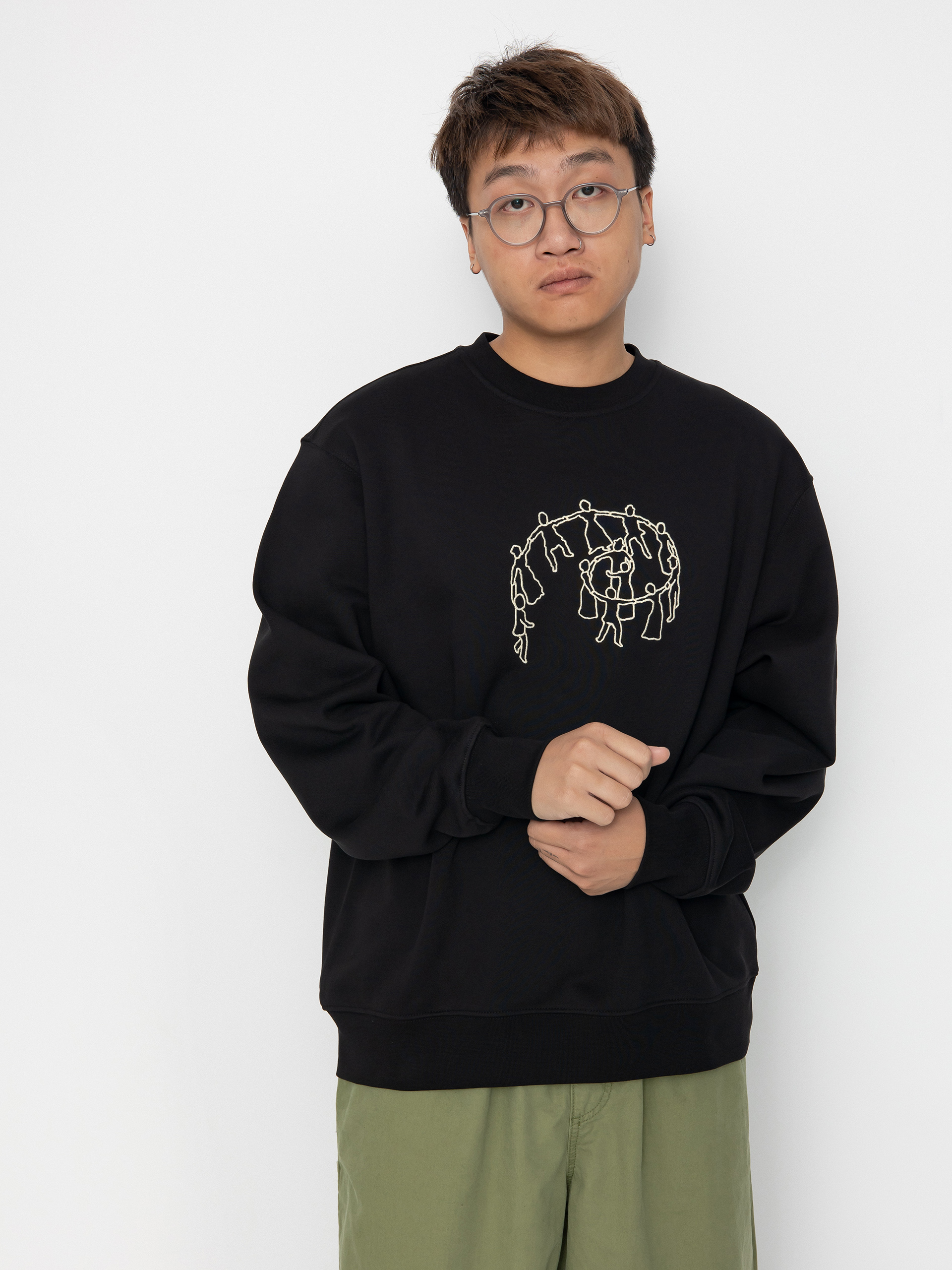 Mikina s kapucňou Vans Skate Hold Hands HD (black)