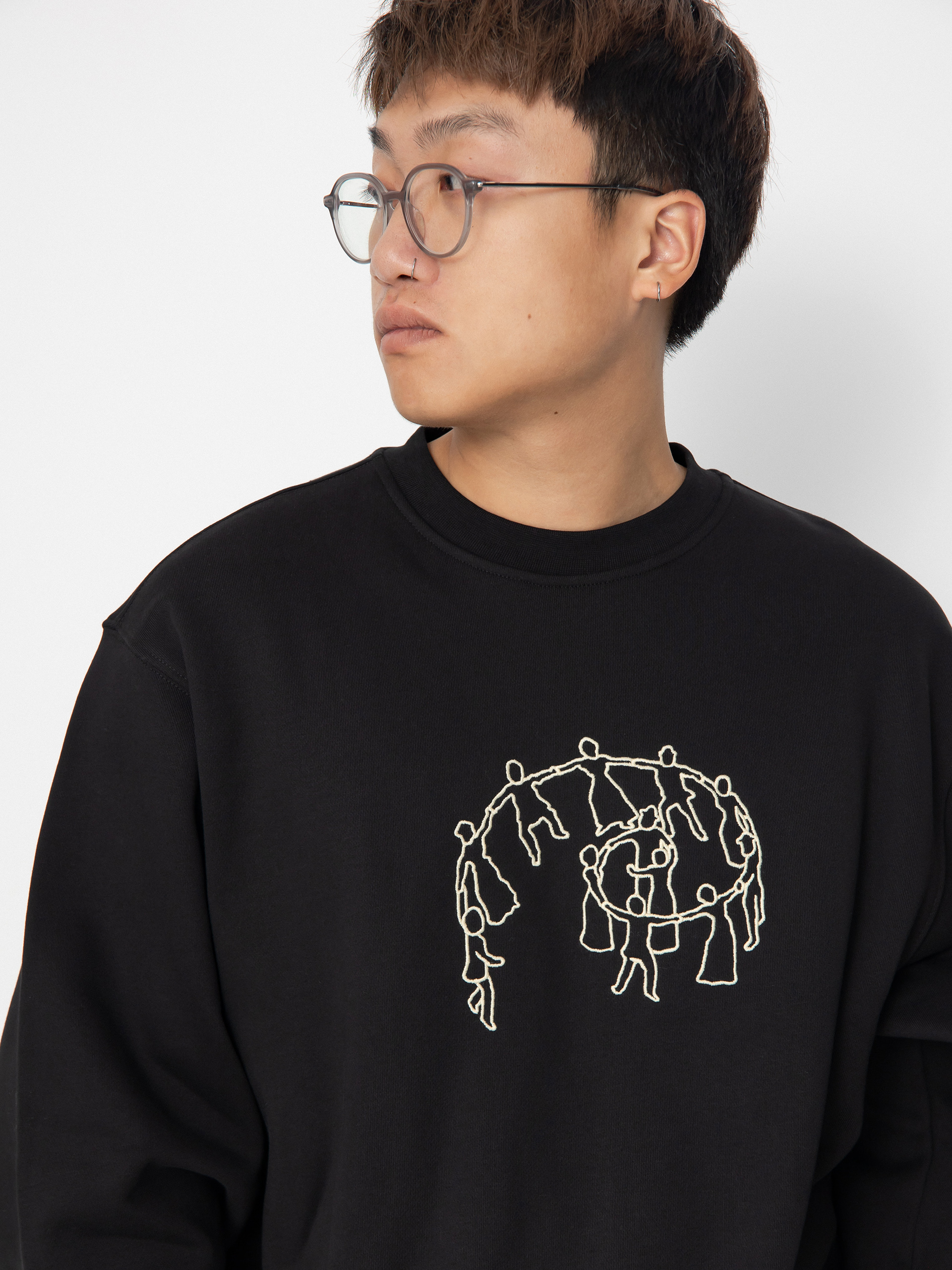 Mikina s kapucňou Vans Skate Hold Hands HD (black)