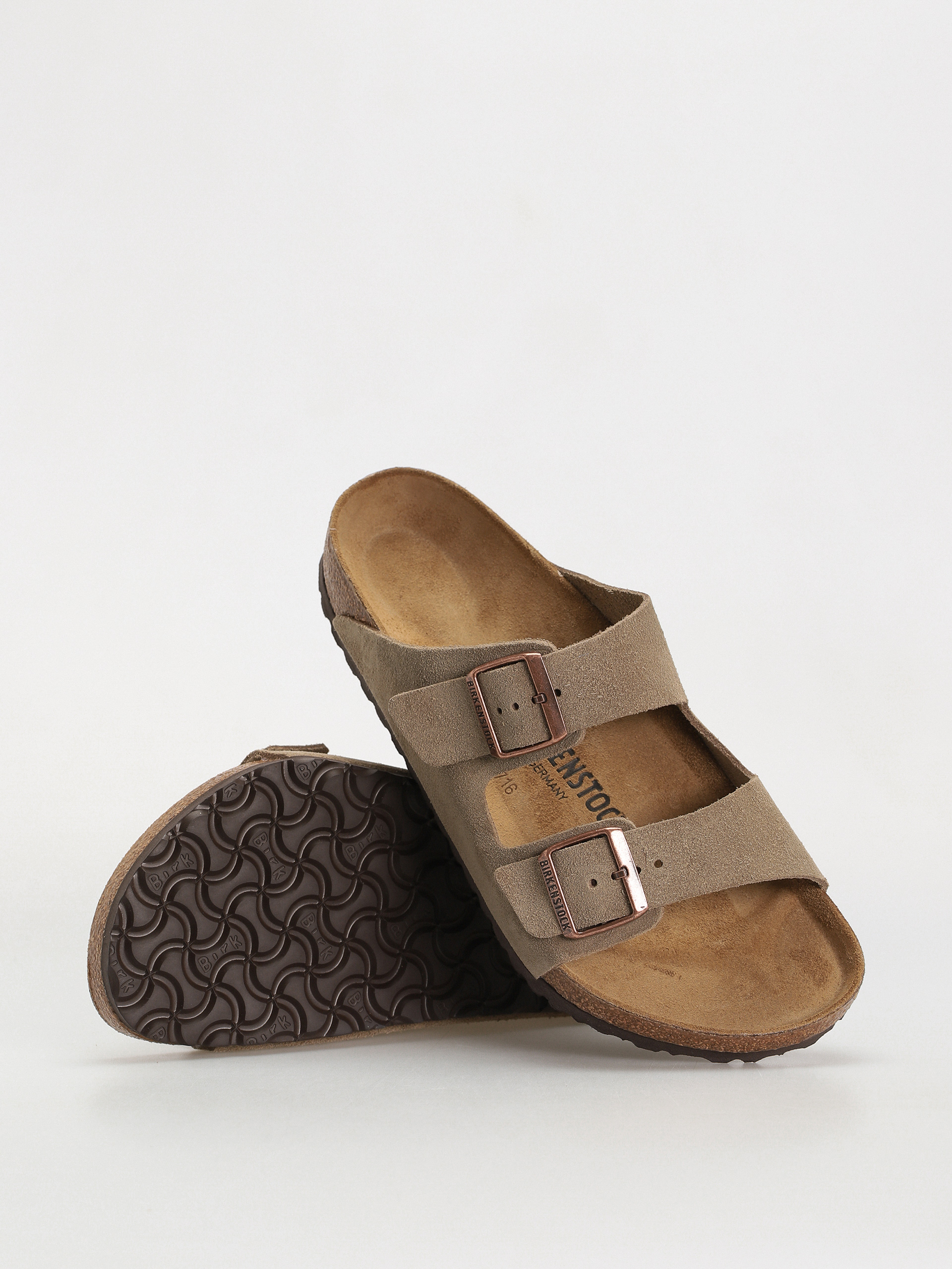 Šľapky Birkenstock Arizona Suede Leather Regular (taupe)