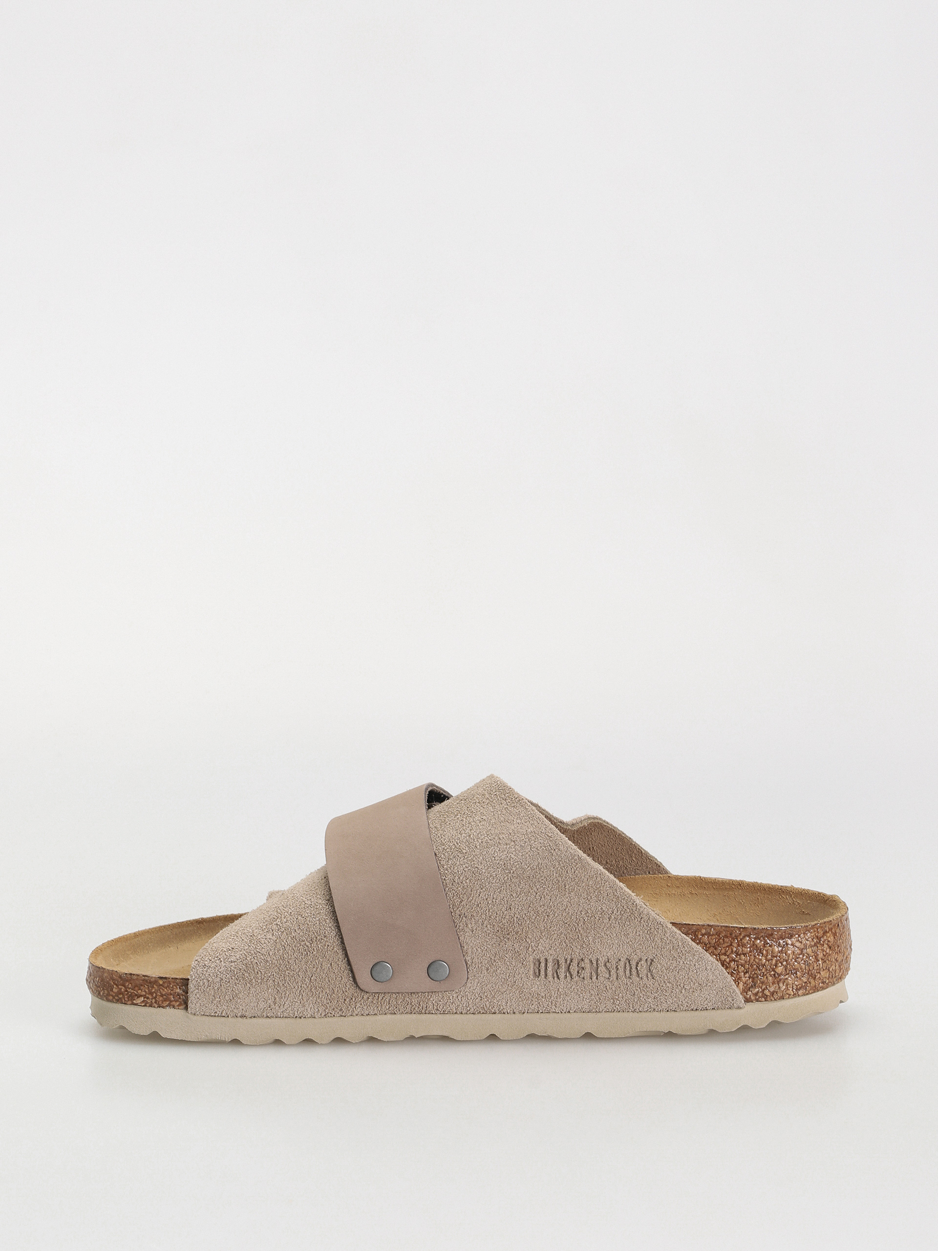 Šľapky Birkenstock Kyoto Nubuck Suede Leather Narrow Wmn (taupe)