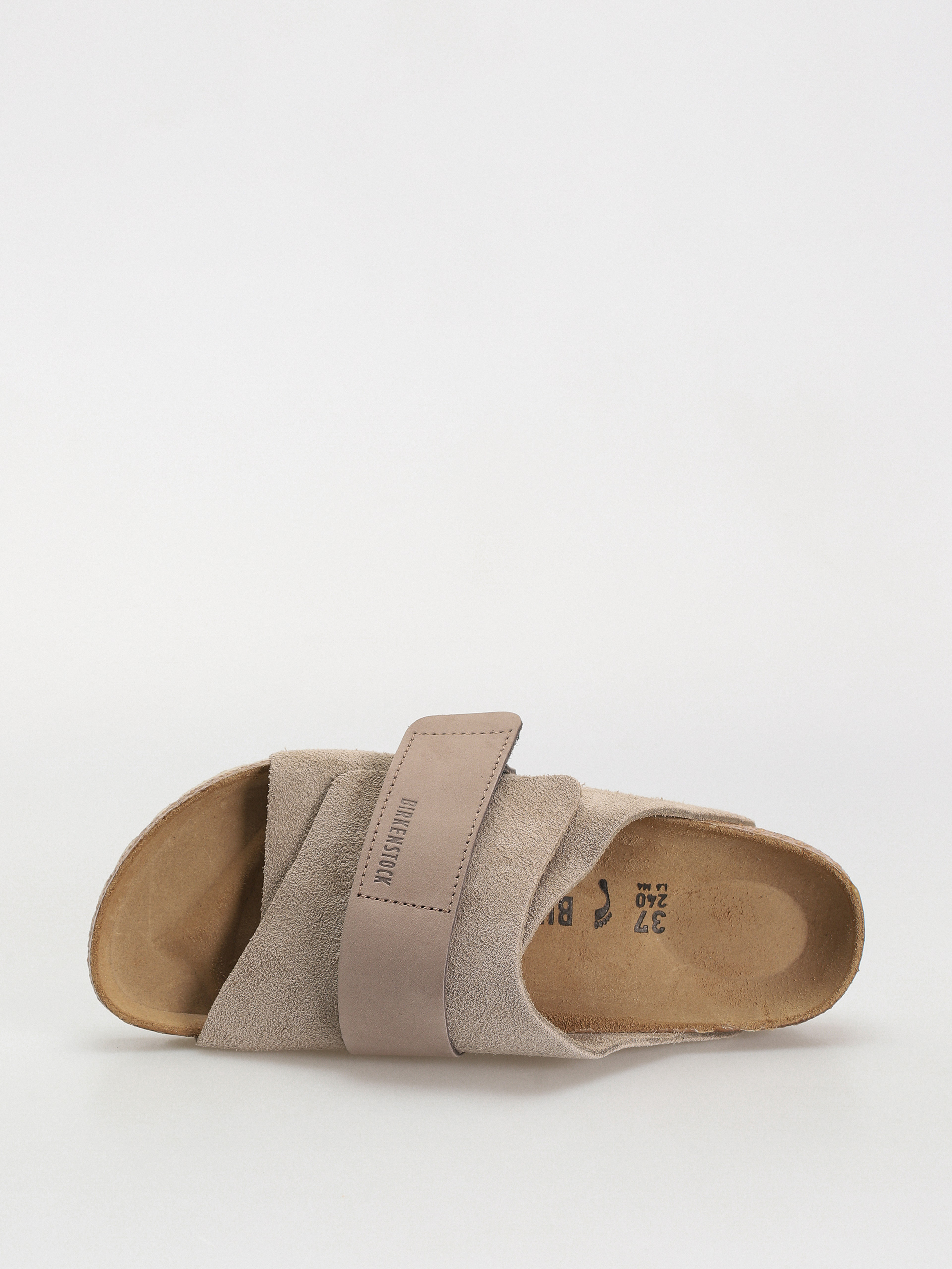 Šľapky Birkenstock Kyoto Nubuck Suede Leather Narrow Wmn (taupe)
