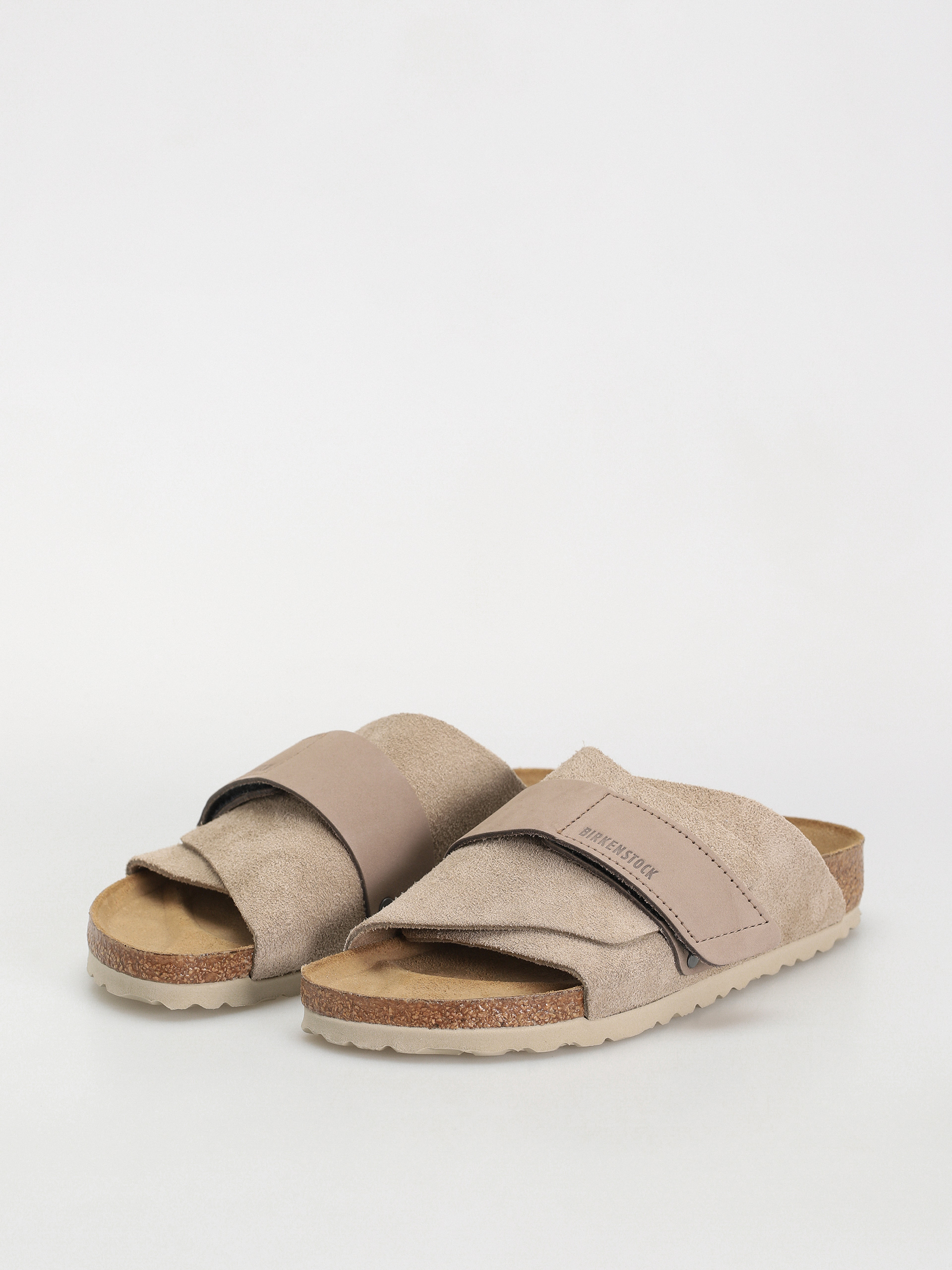 Šľapky Birkenstock Kyoto Nubuck Suede Leather Narrow Wmn (taupe)