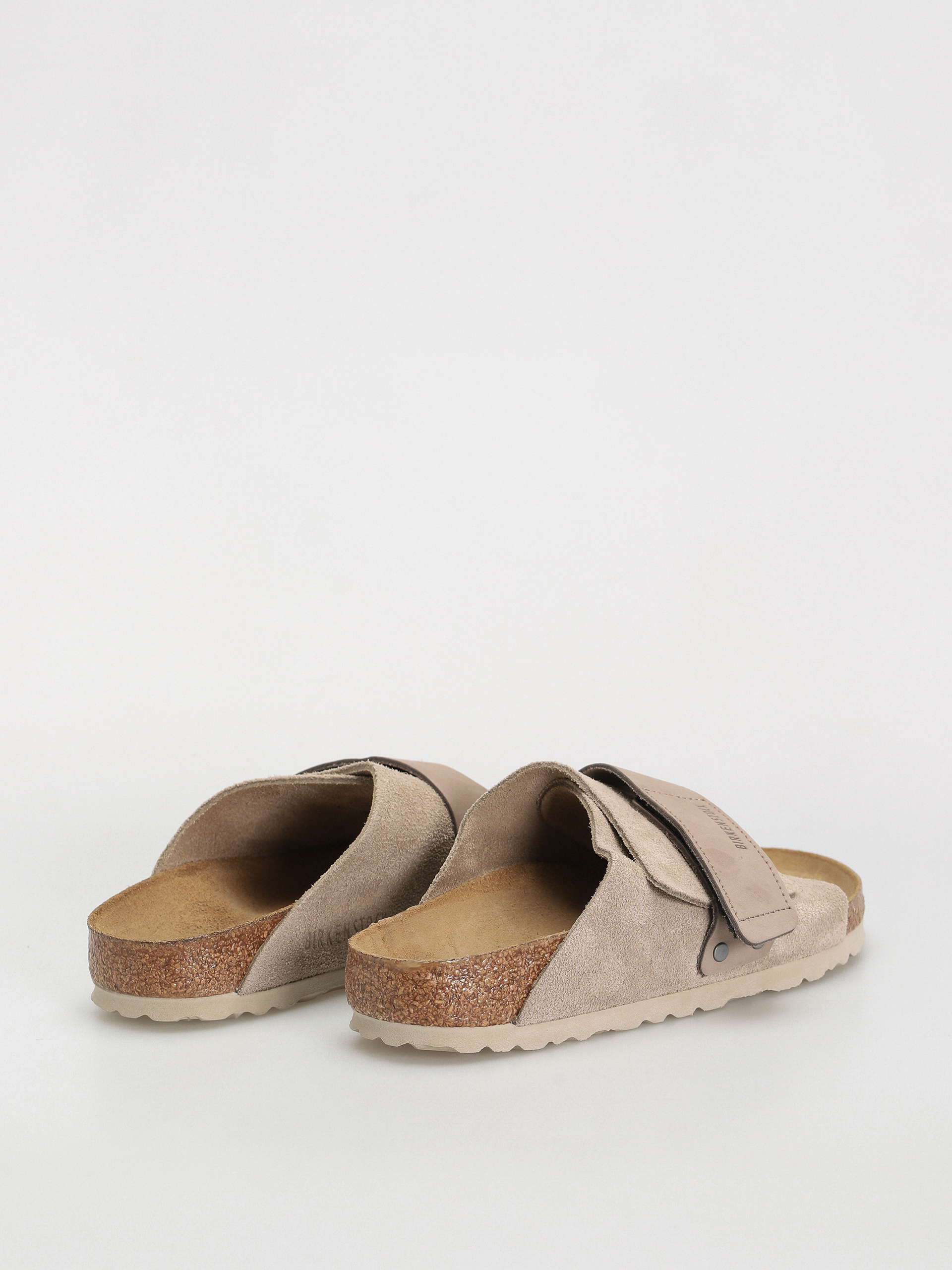 Šľapky Birkenstock Kyoto Nubuck Suede Leather Narrow Wmn (taupe)