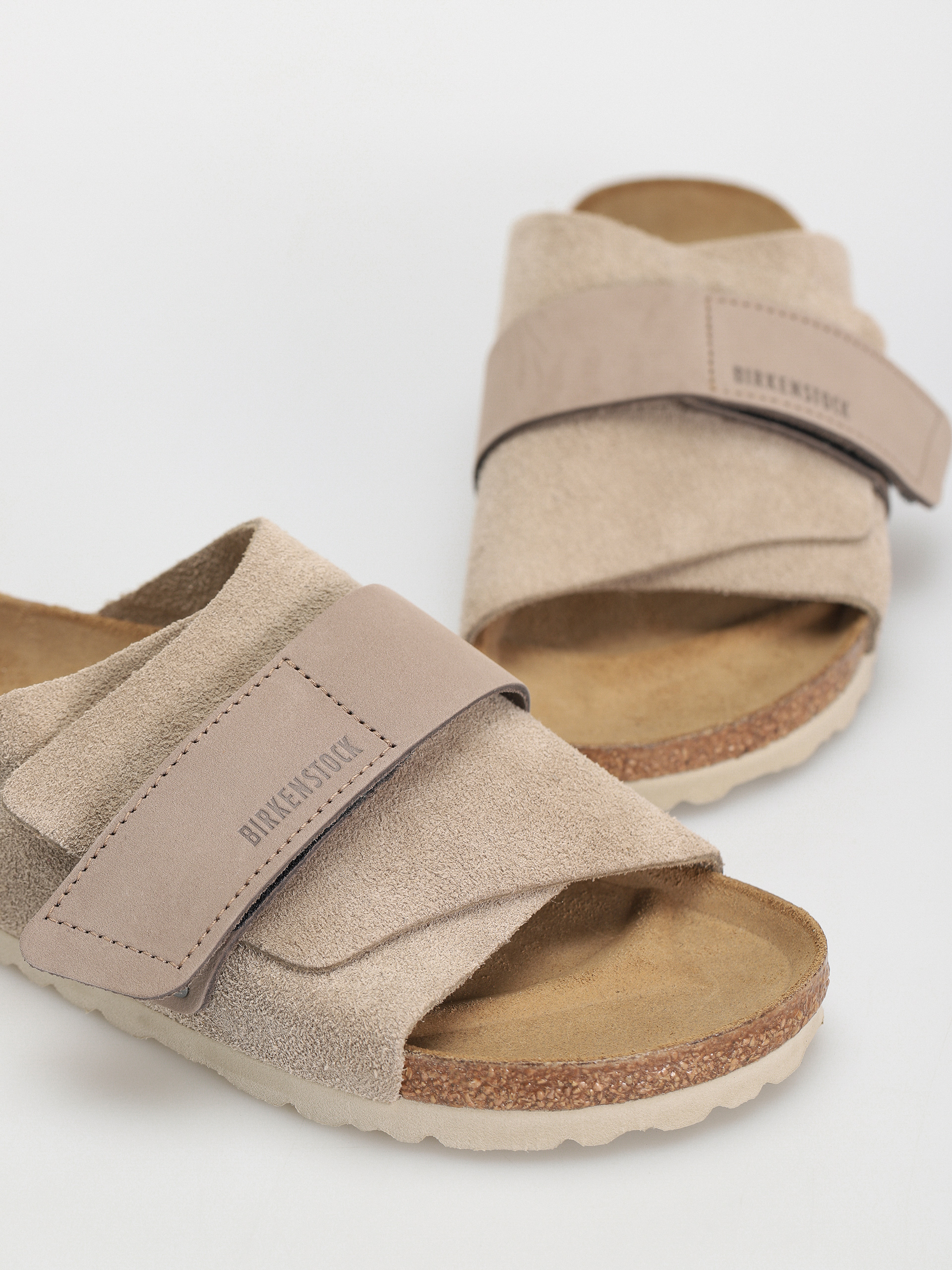 Šľapky Birkenstock Kyoto Nubuck Suede Leather Narrow Wmn (taupe)