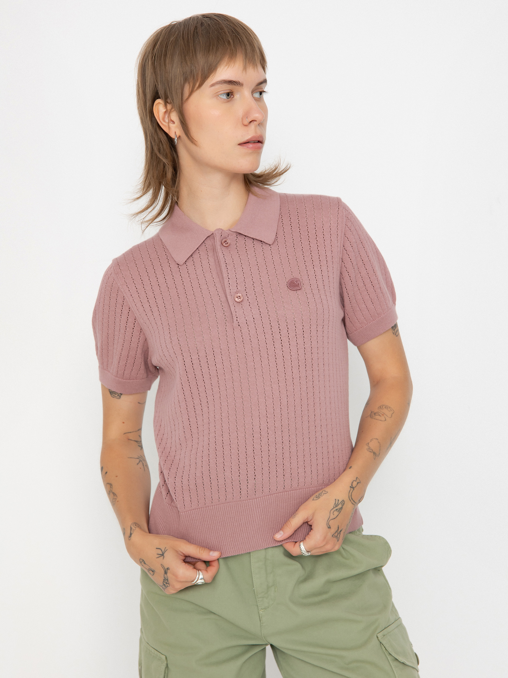 Polo tričko Carhartt WIP Norlina Wmn (dusty fuchsia)