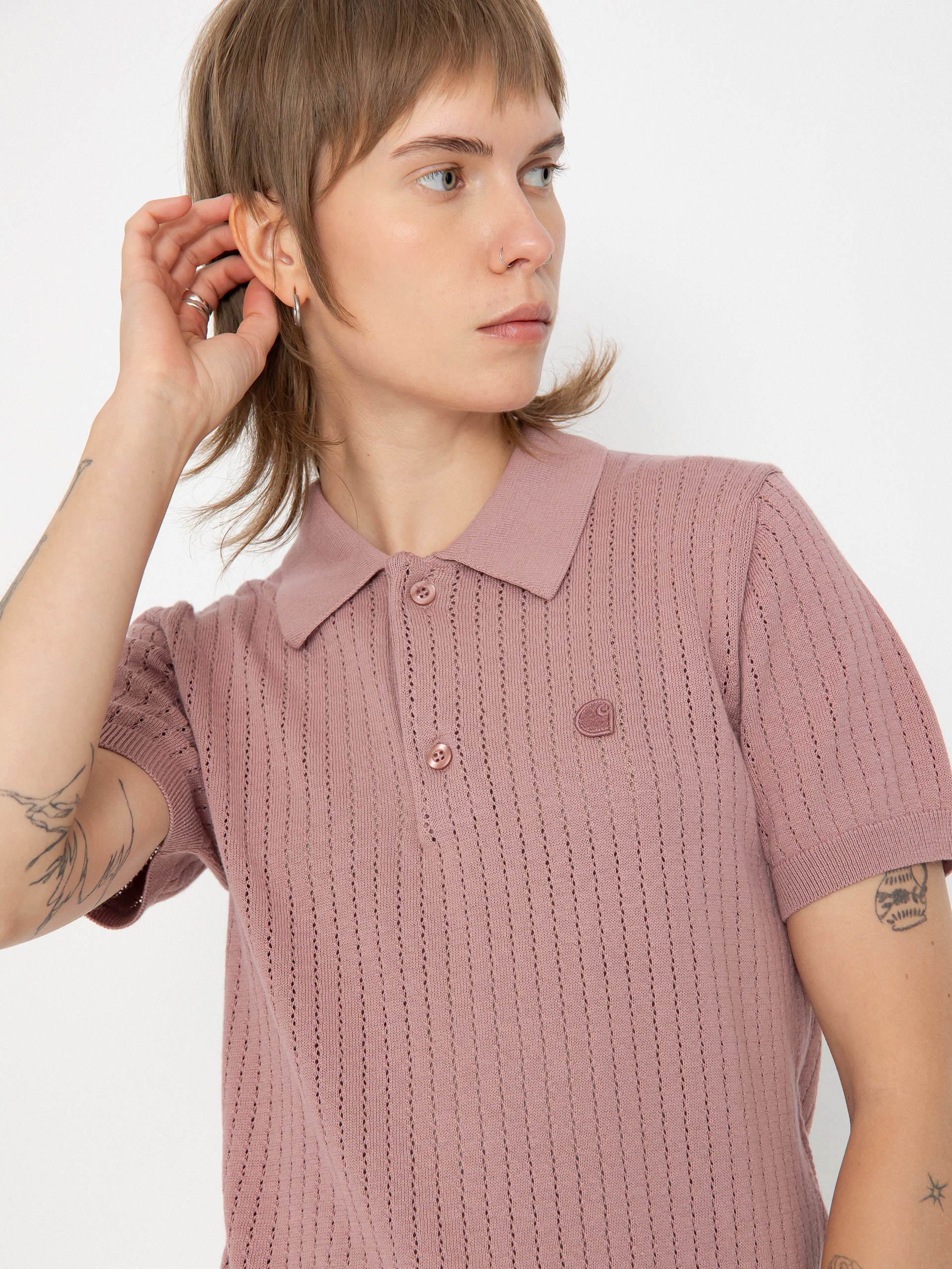 Polo tričko Carhartt WIP Norlina Wmn (dusty fuchsia)