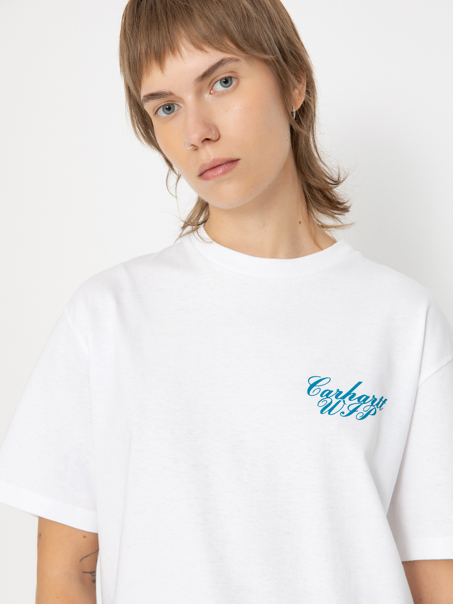 Tričko Carhartt WIP Exchange Wmn (white/blue)