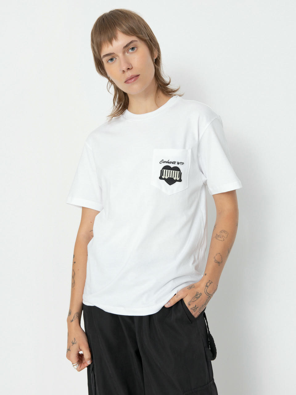 Tričko Carhartt WIP Heart Train Pocket Wmn (white)