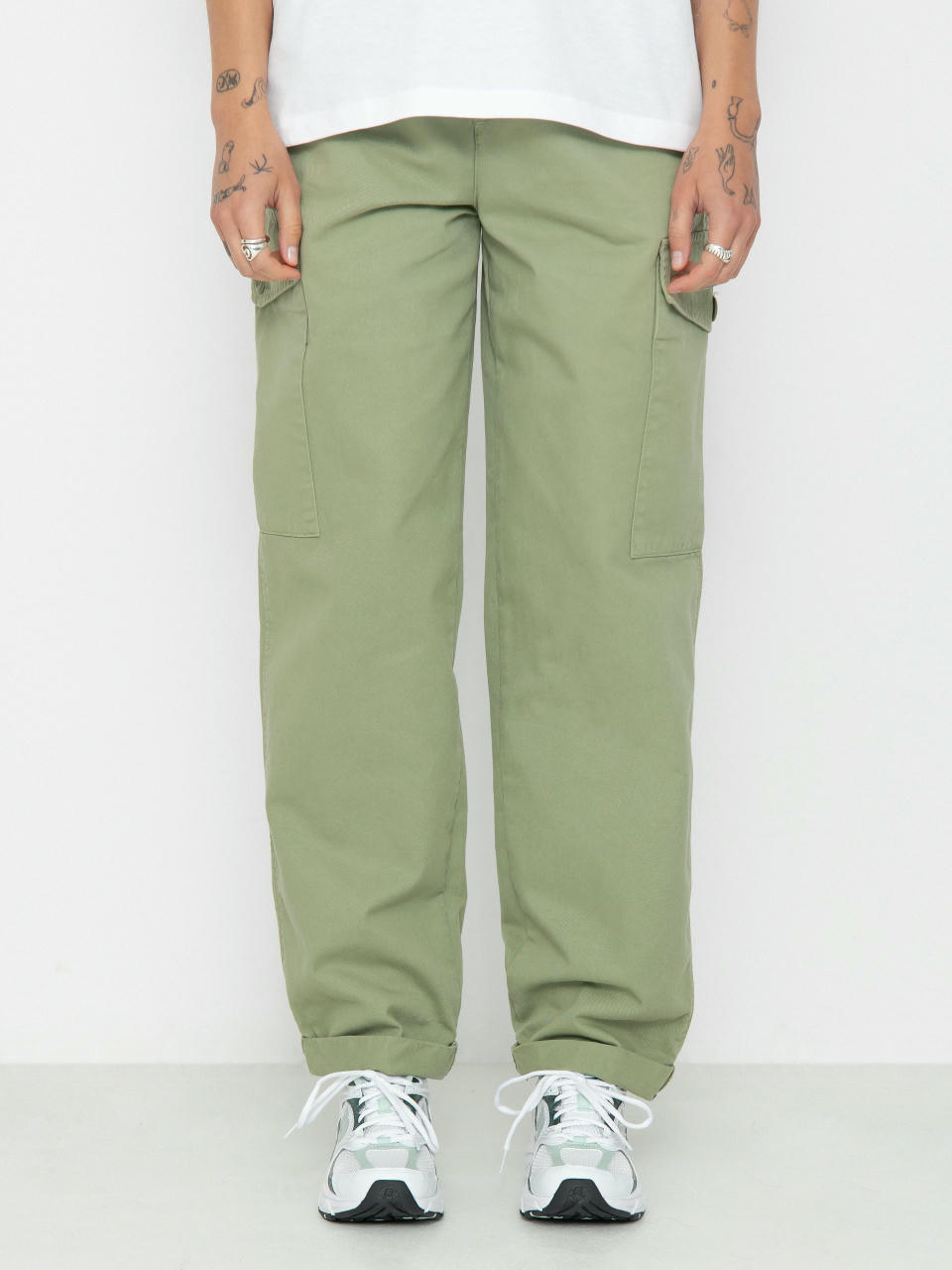 Nohavice Carhartt WIP Collins Wmn (misty green)