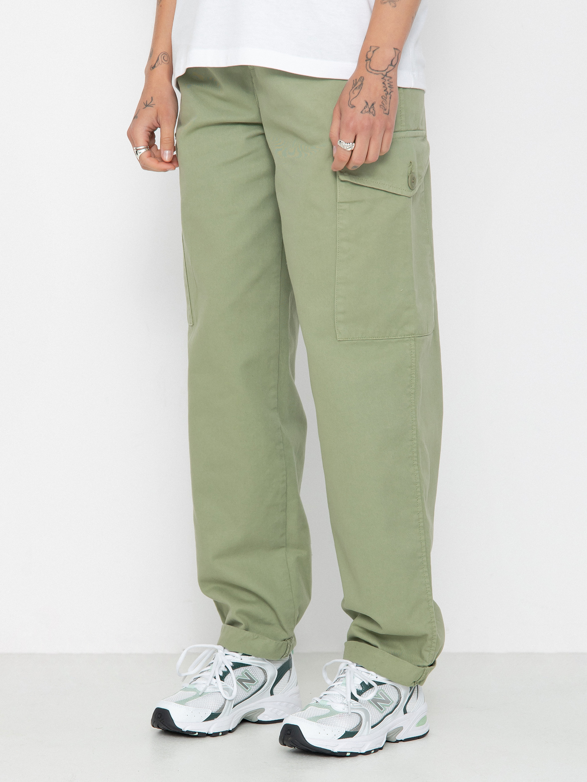 Nohavice Carhartt WIP Collins Wmn (misty green)