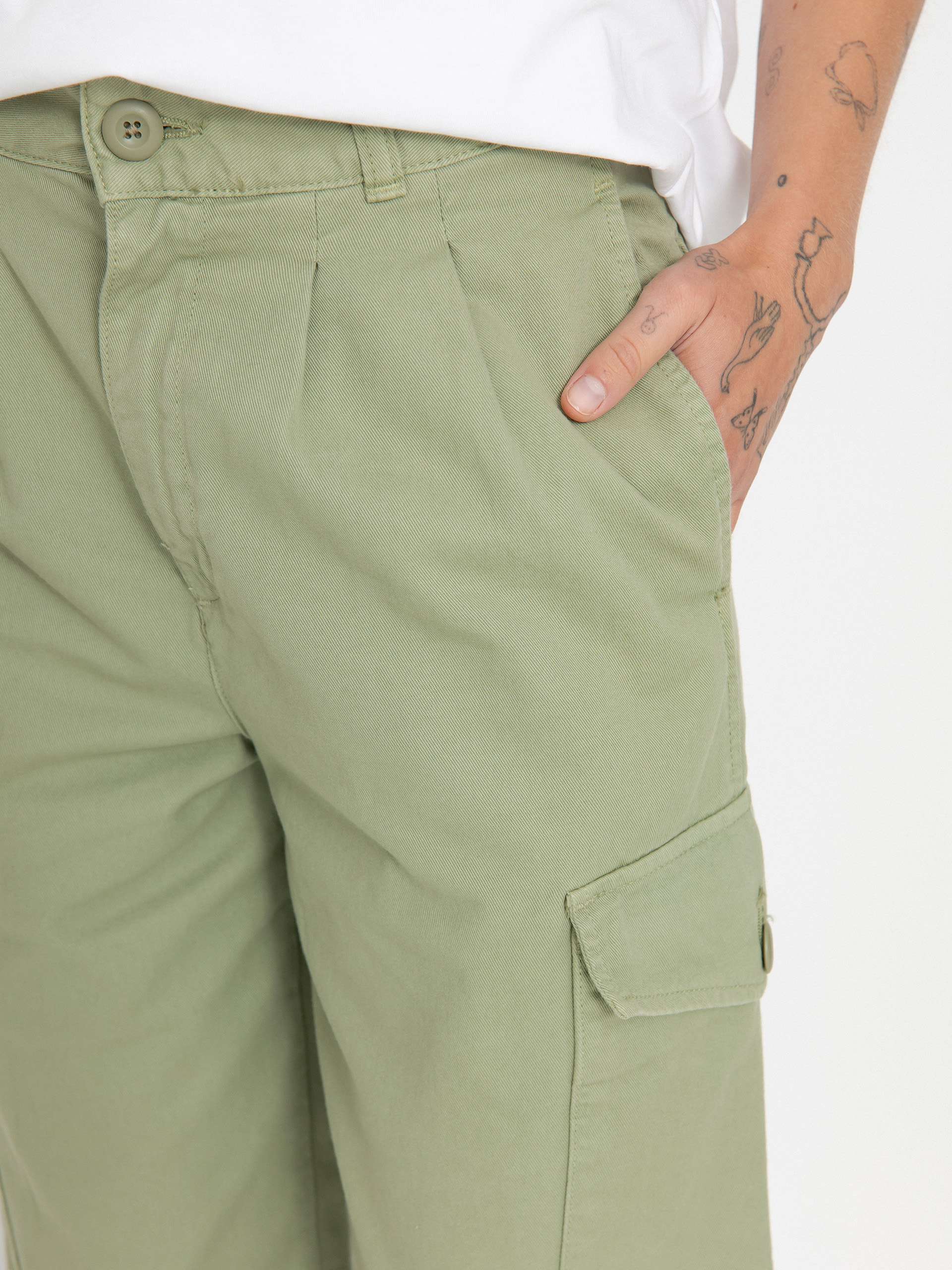 Nohavice Carhartt WIP Collins Wmn (misty green)