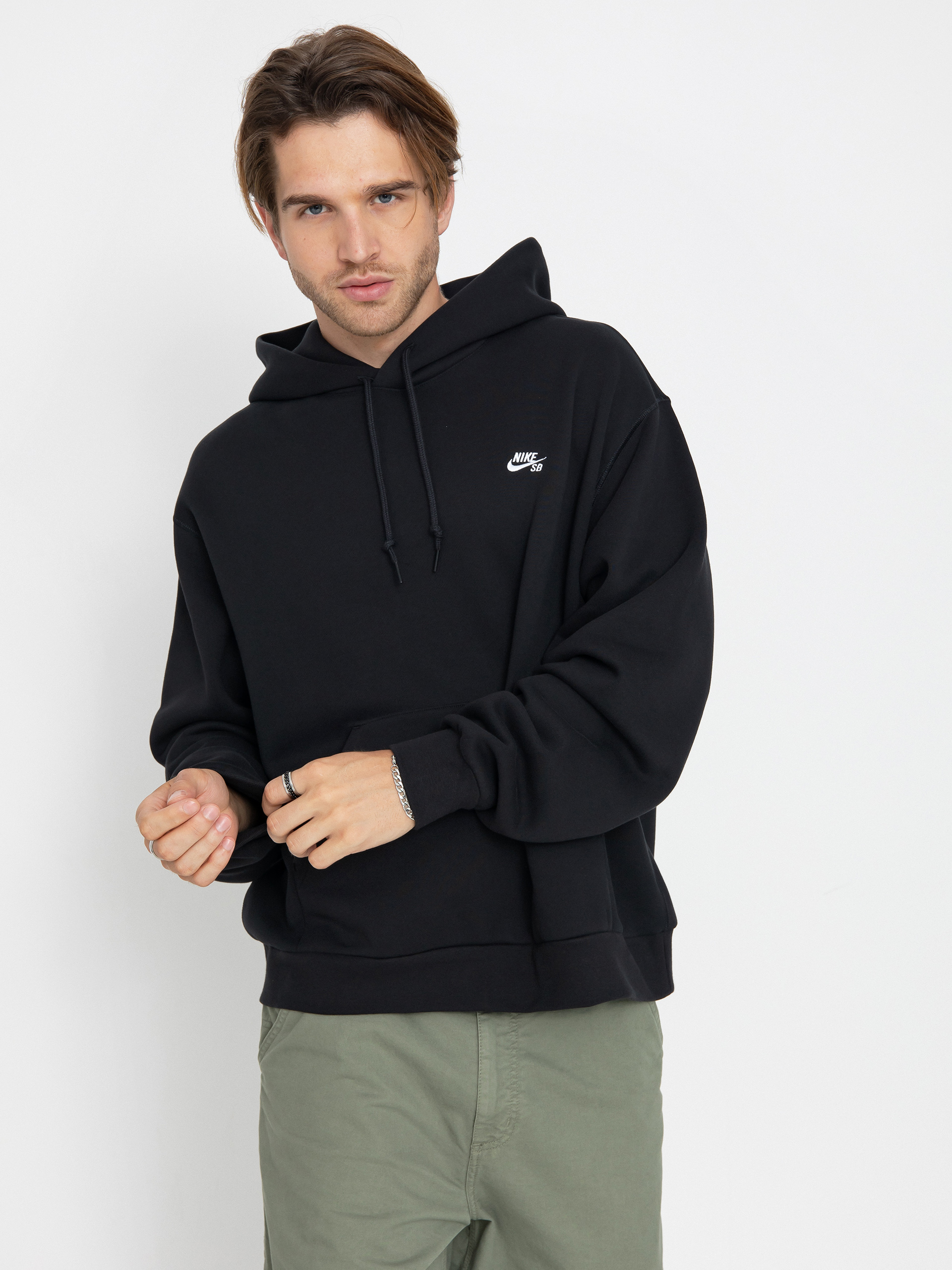Mikina s kapucňou Nike SB Essential Logo HD (black/white)