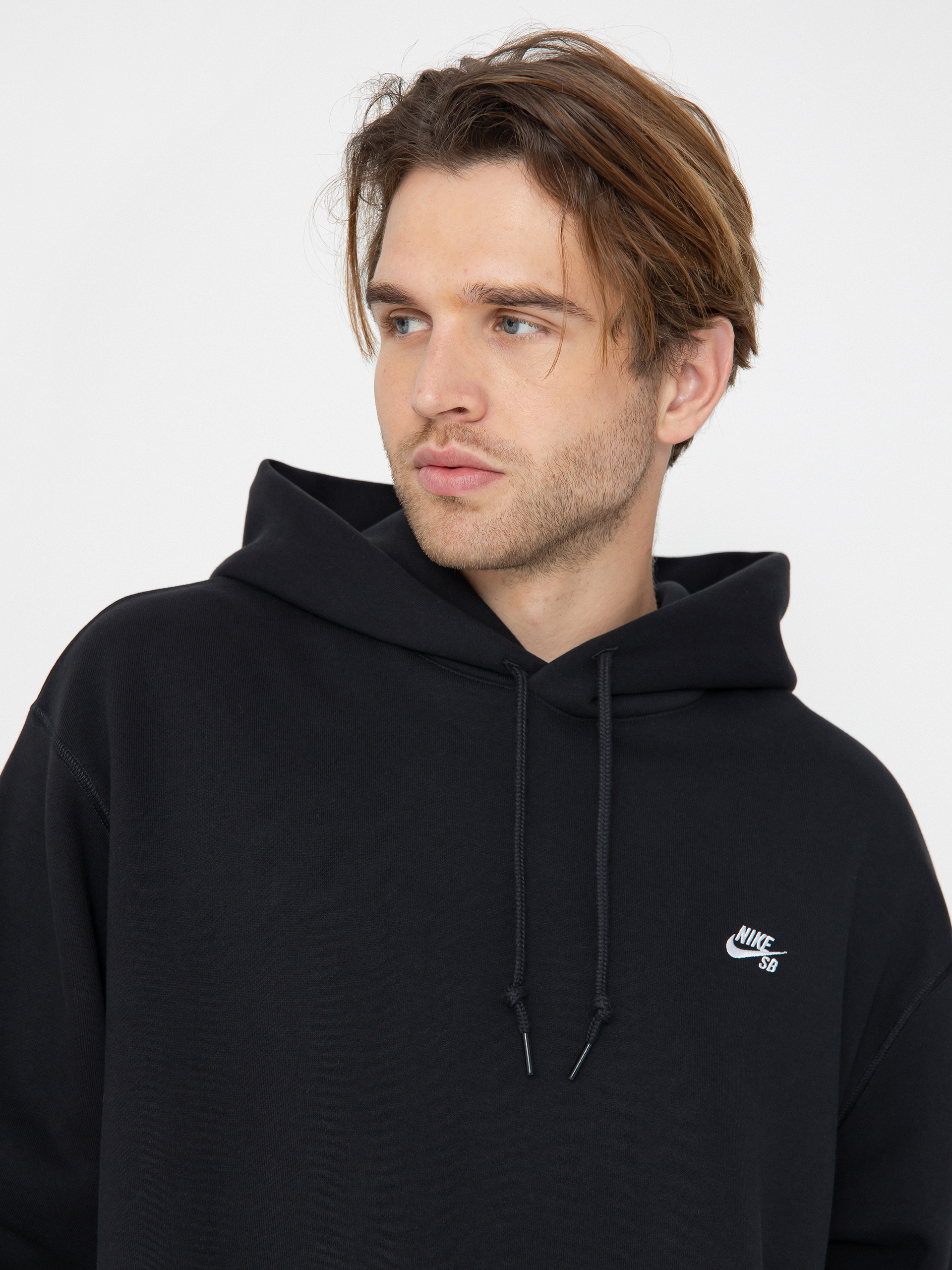 Mikina s kapucňou Nike SB Essential Logo HD (black/white)