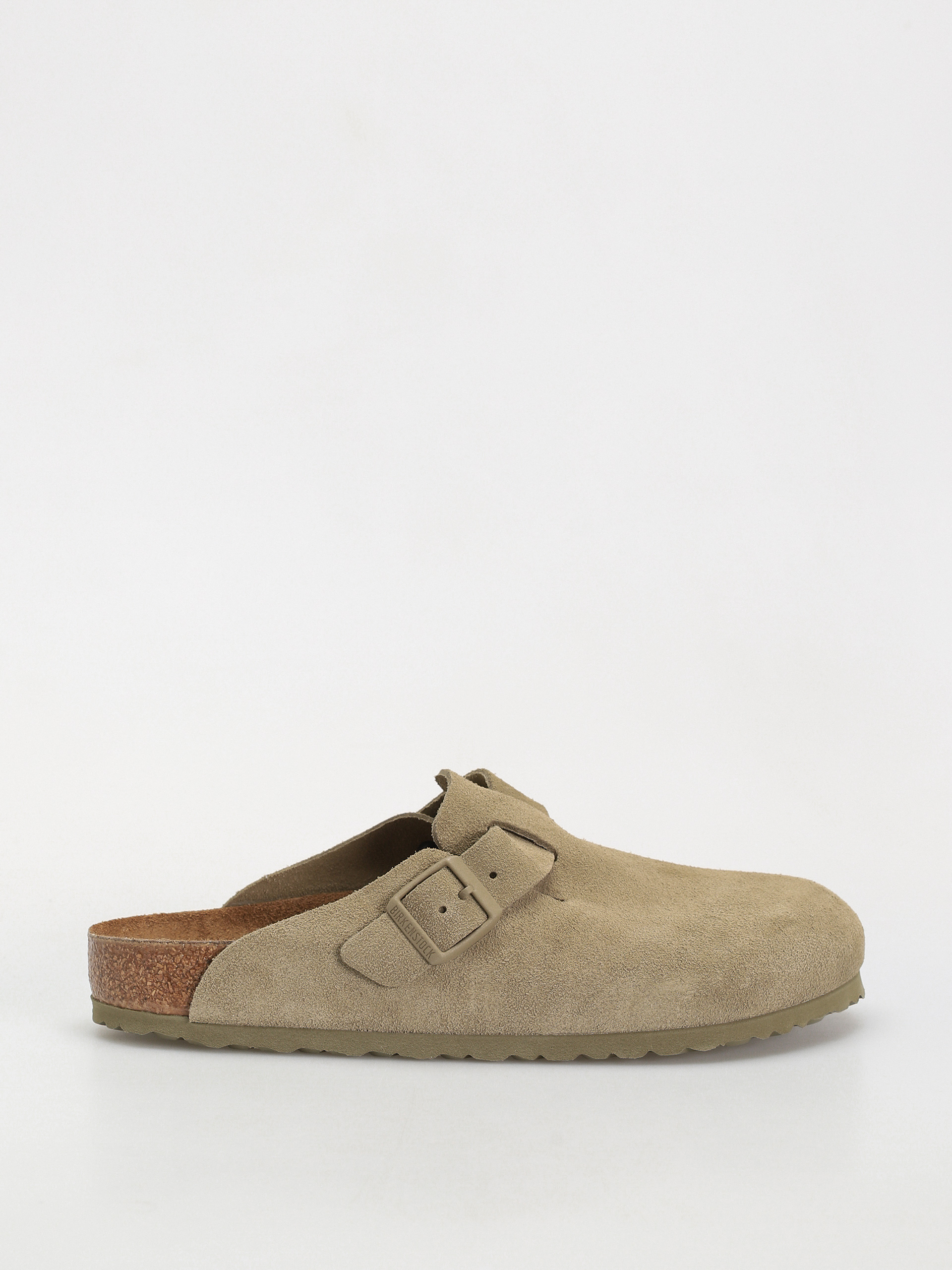 Šľapky Birkenstock Boston Suede Leather Regular (faded khaki)