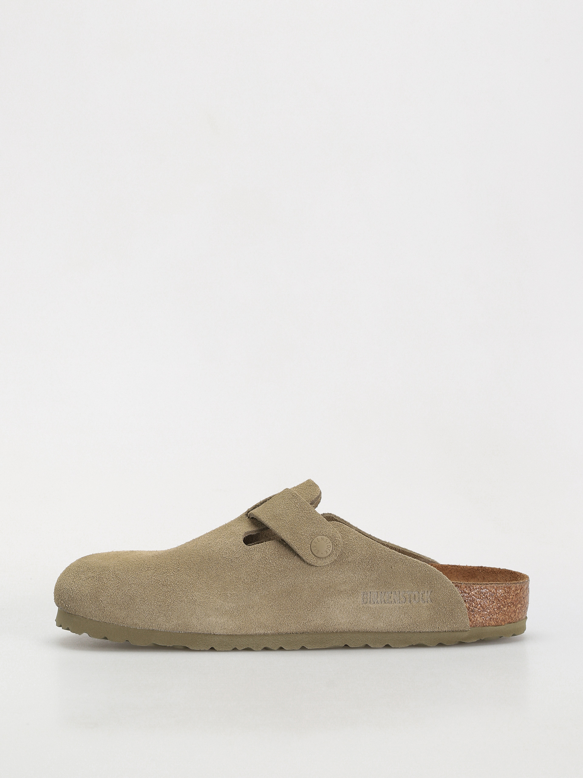 Šľapky Birkenstock Boston Suede Leather Regular (faded khaki)