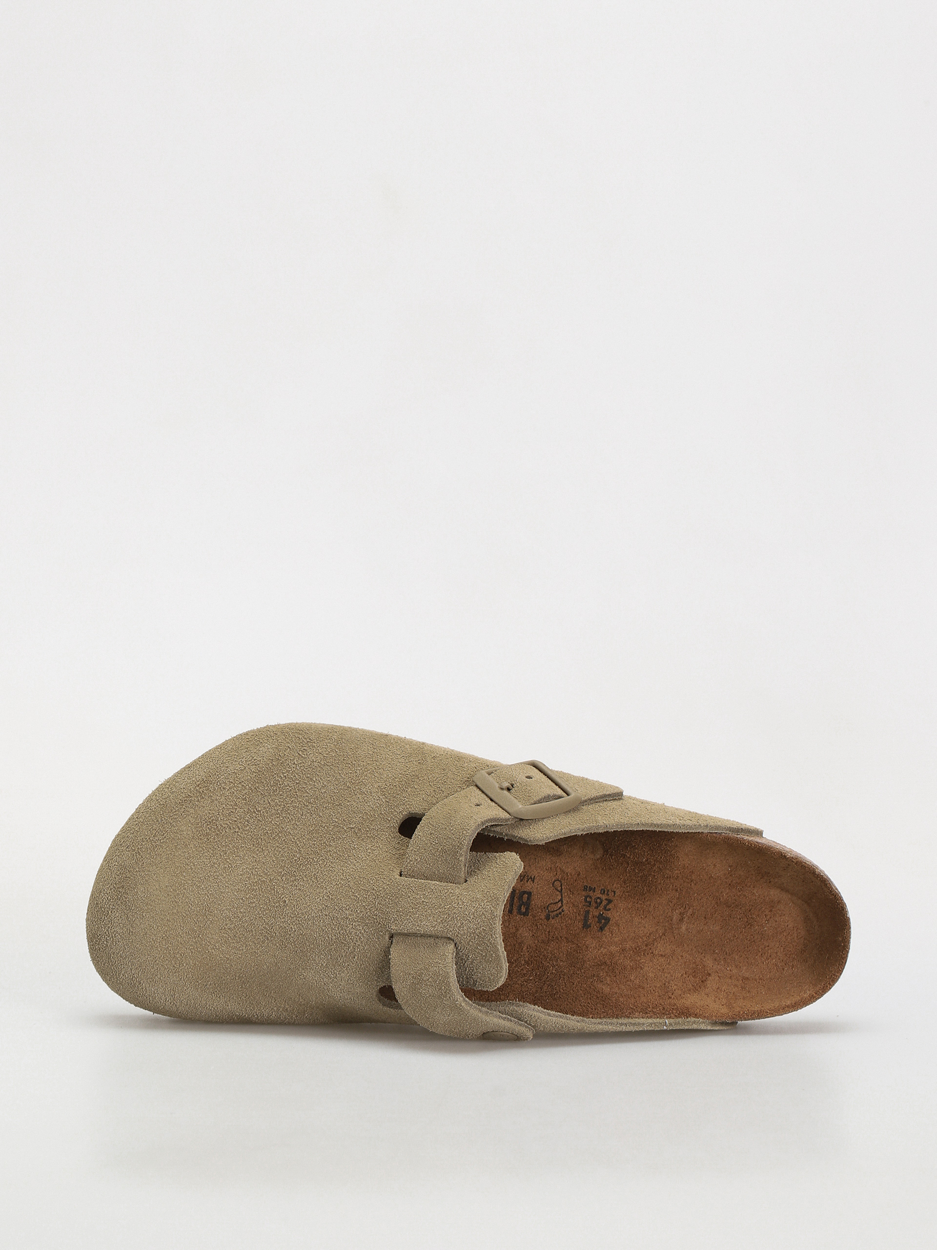 Šľapky Birkenstock Boston Suede Leather Regular (faded khaki)