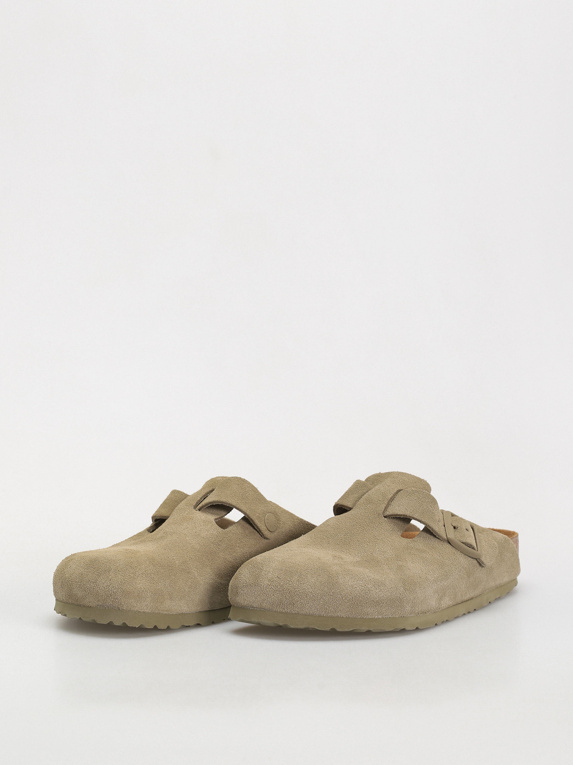 Šľapky Birkenstock Boston Suede Leather Regular (faded khaki)