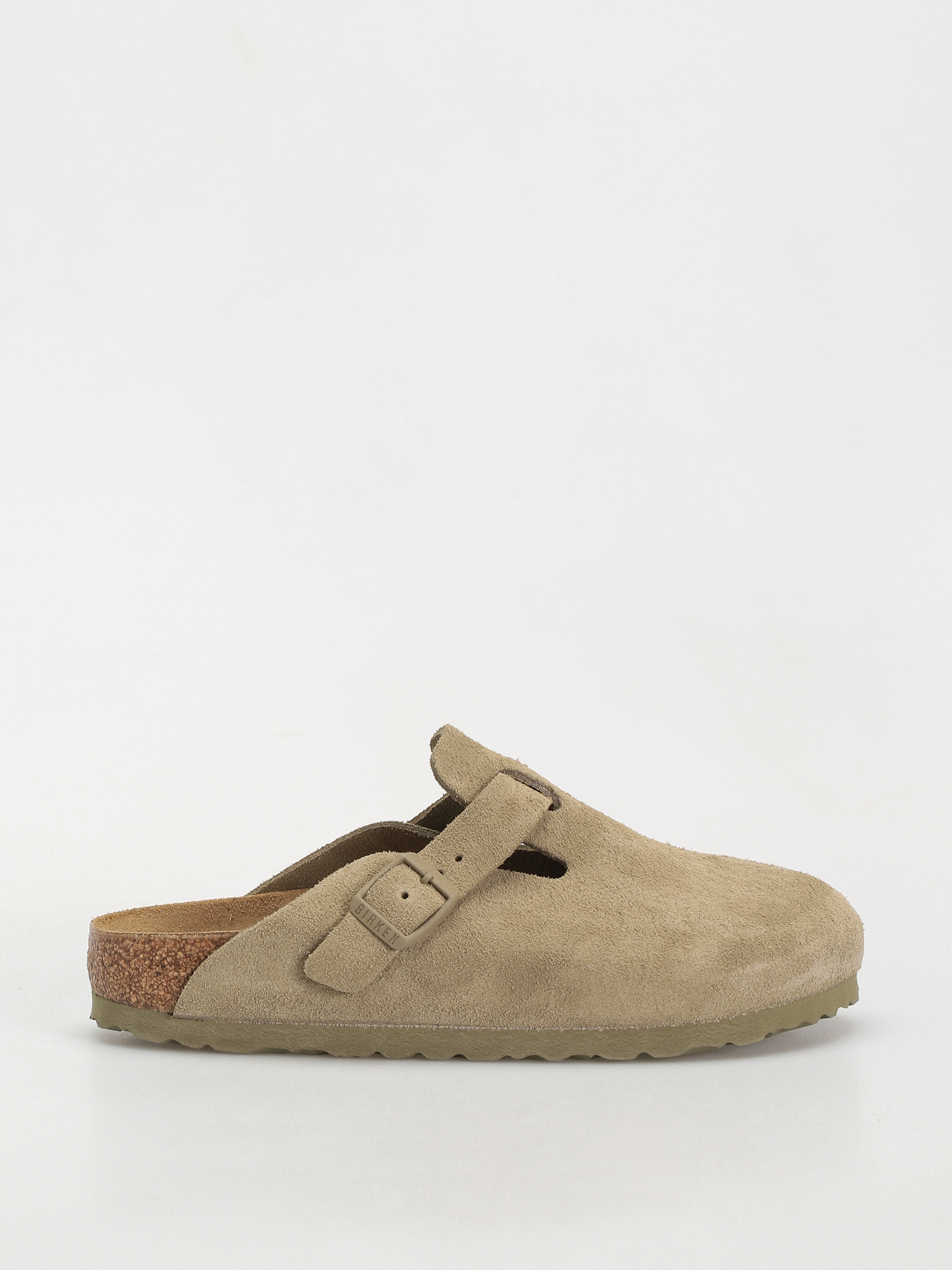 u0160u013eapky Birkenstock Boston Suede Leather Narrow Wmn (faded khaki)