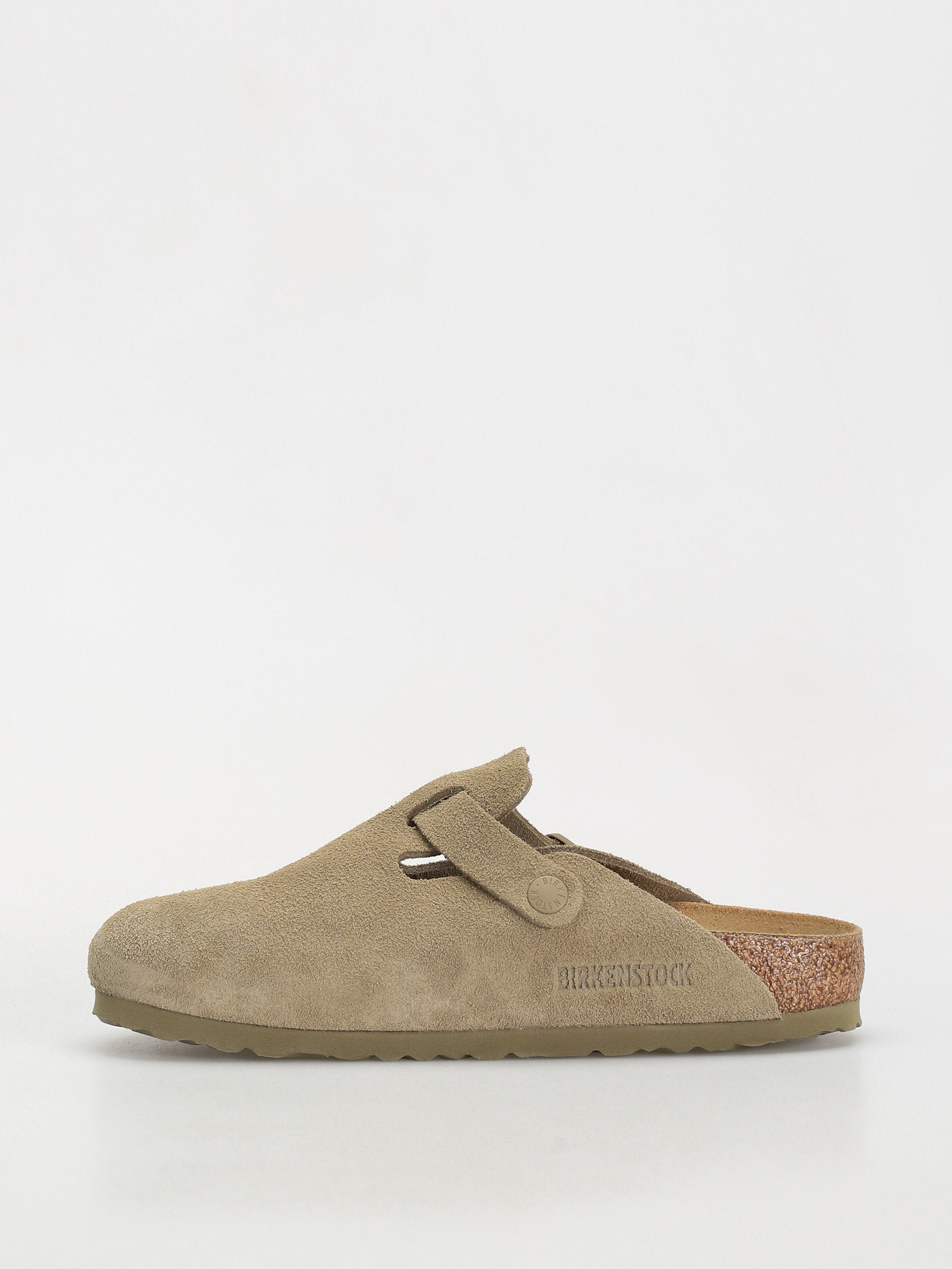 Šľapky Birkenstock Boston Suede Leather Narrow Wmn (faded khaki)