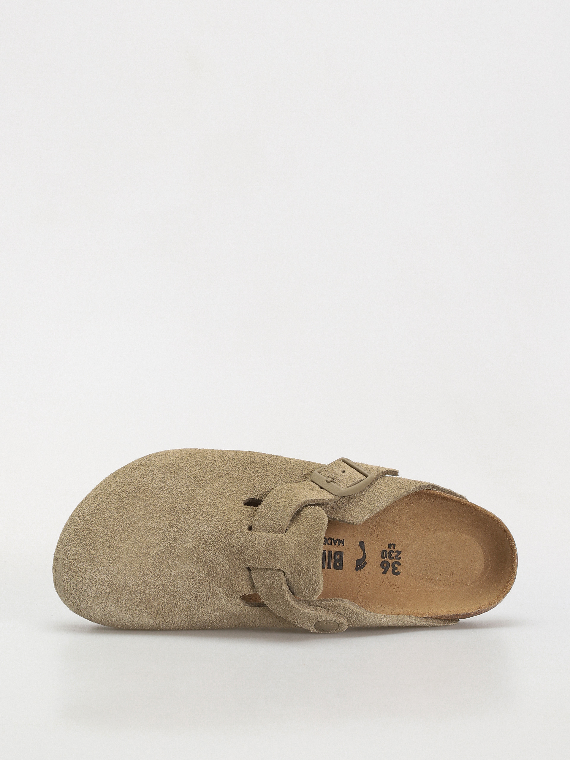 Šľapky Birkenstock Boston Suede Leather Narrow Wmn (faded khaki)