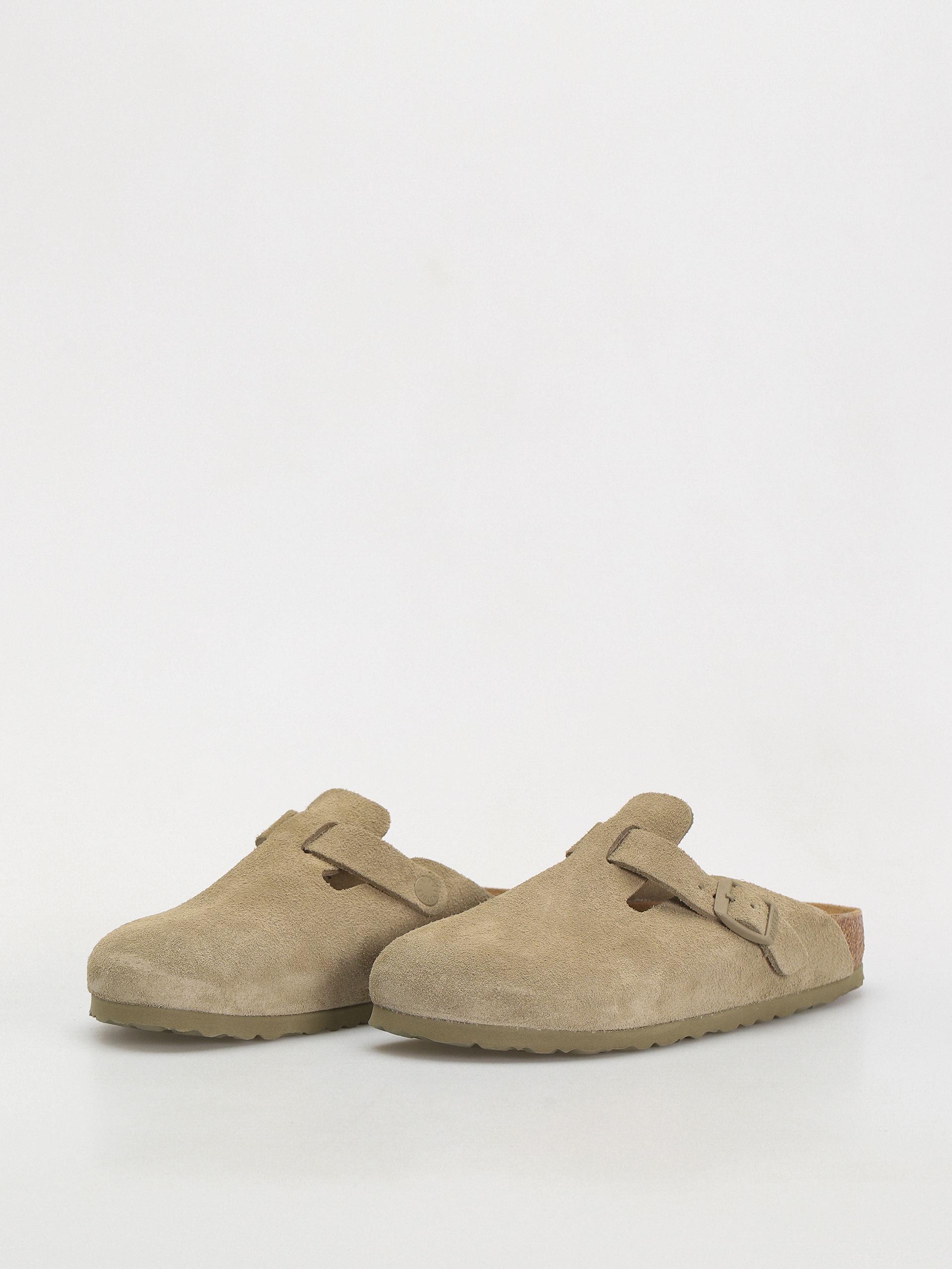 Šľapky Birkenstock Boston Suede Leather Narrow Wmn (faded khaki)