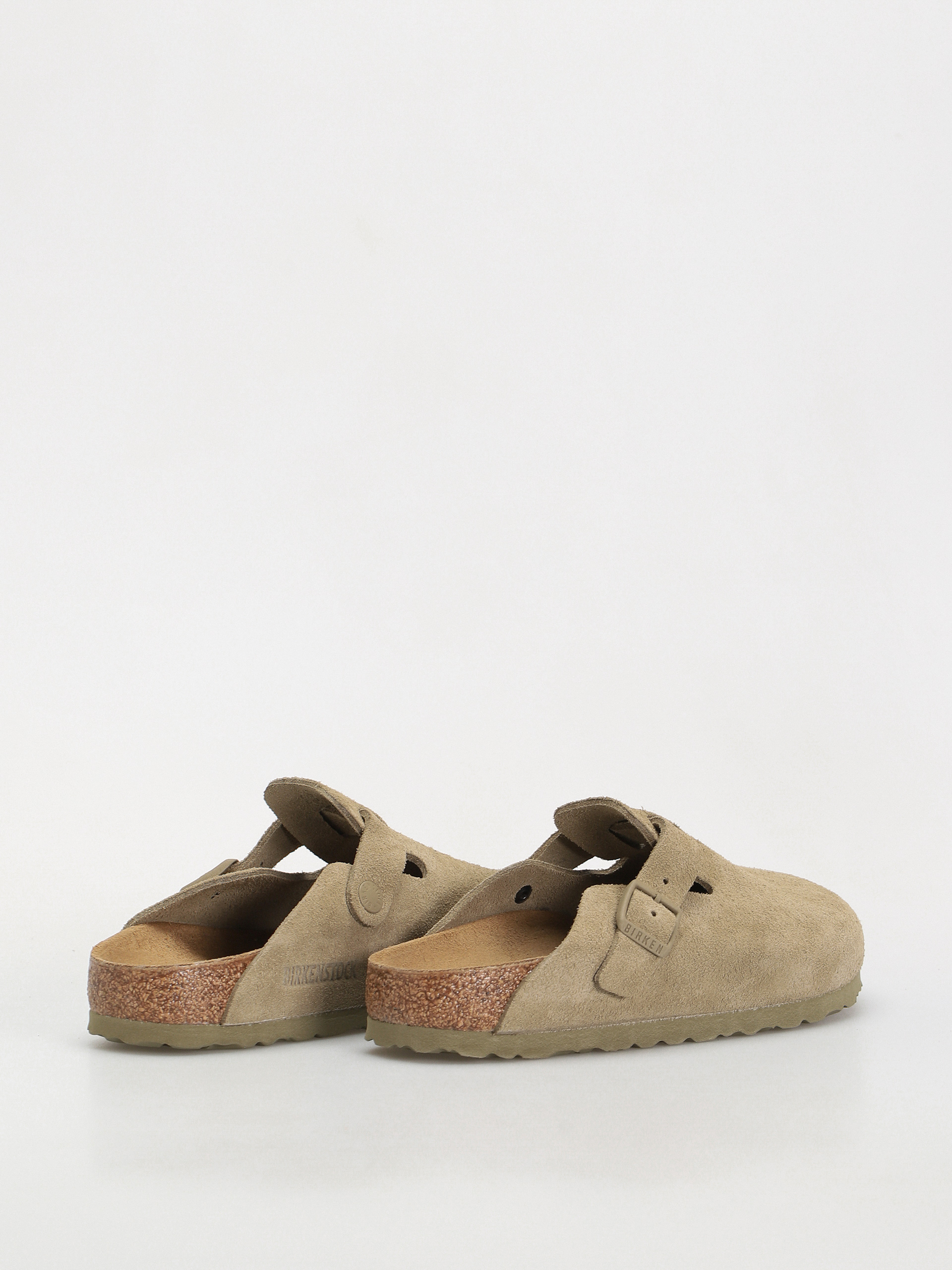 Šľapky Birkenstock Boston Suede Leather Narrow Wmn (faded khaki)