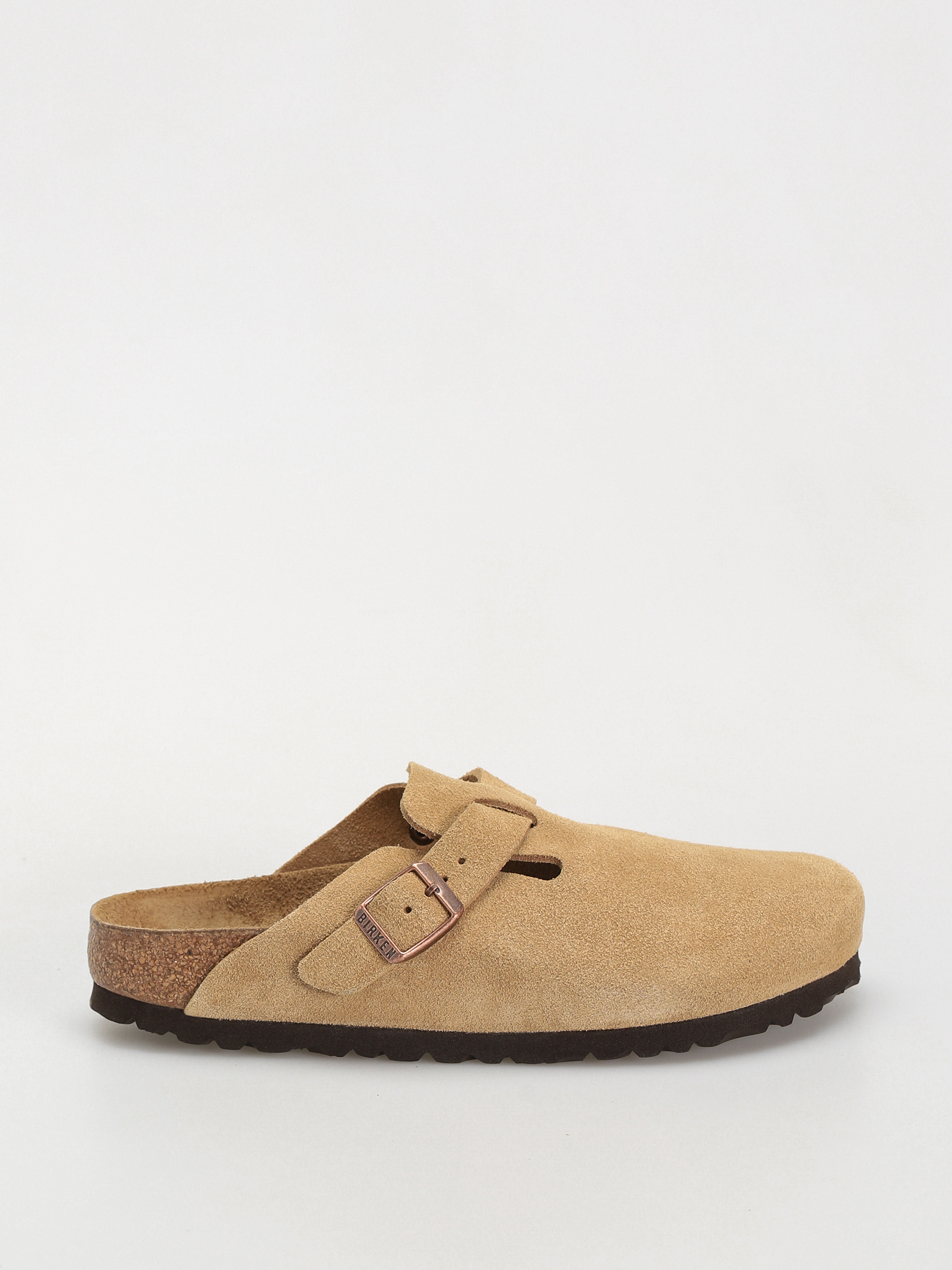 Šľapky Birkenstock Boston Suede Leather Narrow Wmn (latte cream)