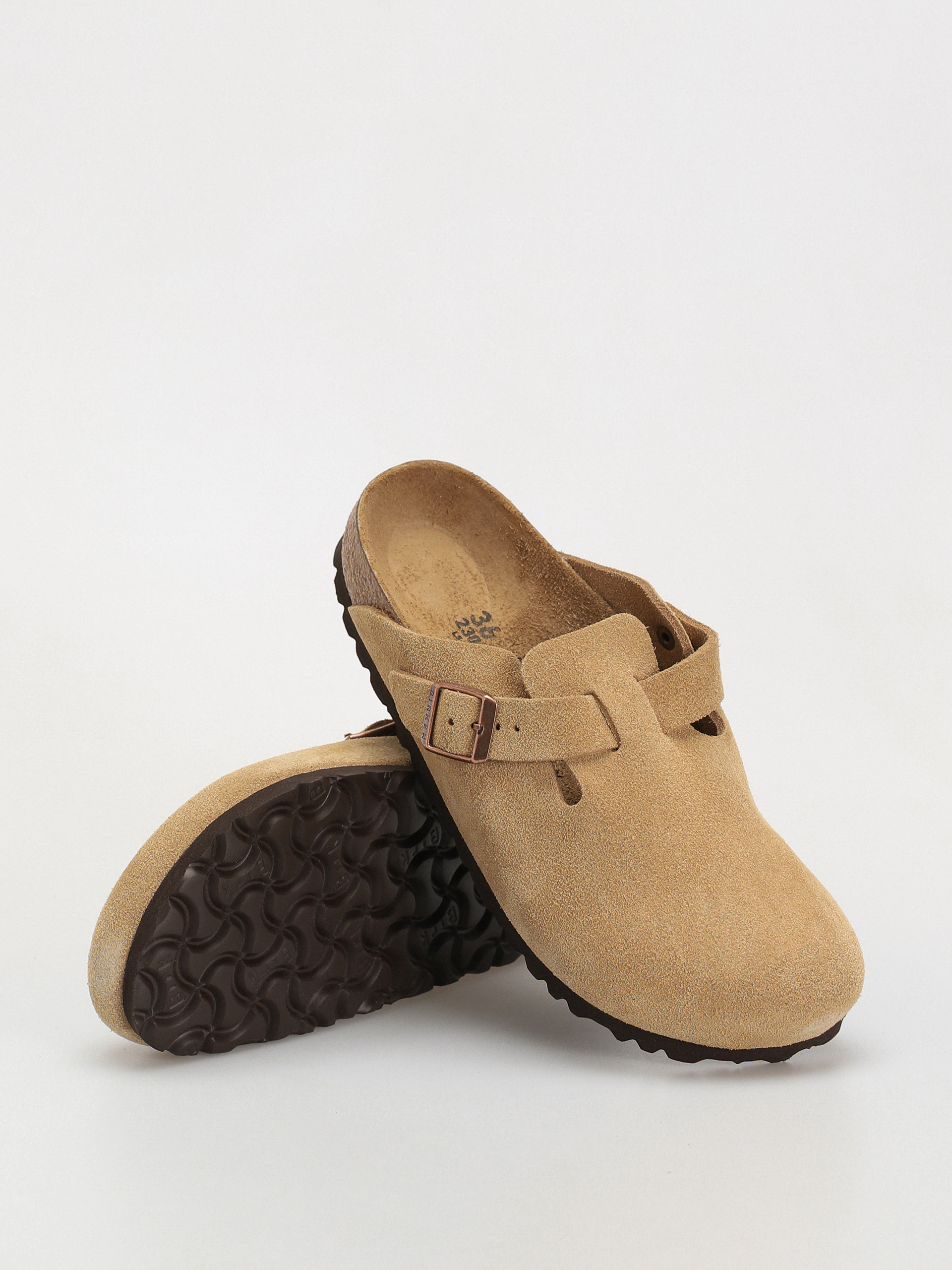 Šľapky Birkenstock Boston Suede Leather Narrow Wmn (latte cream)