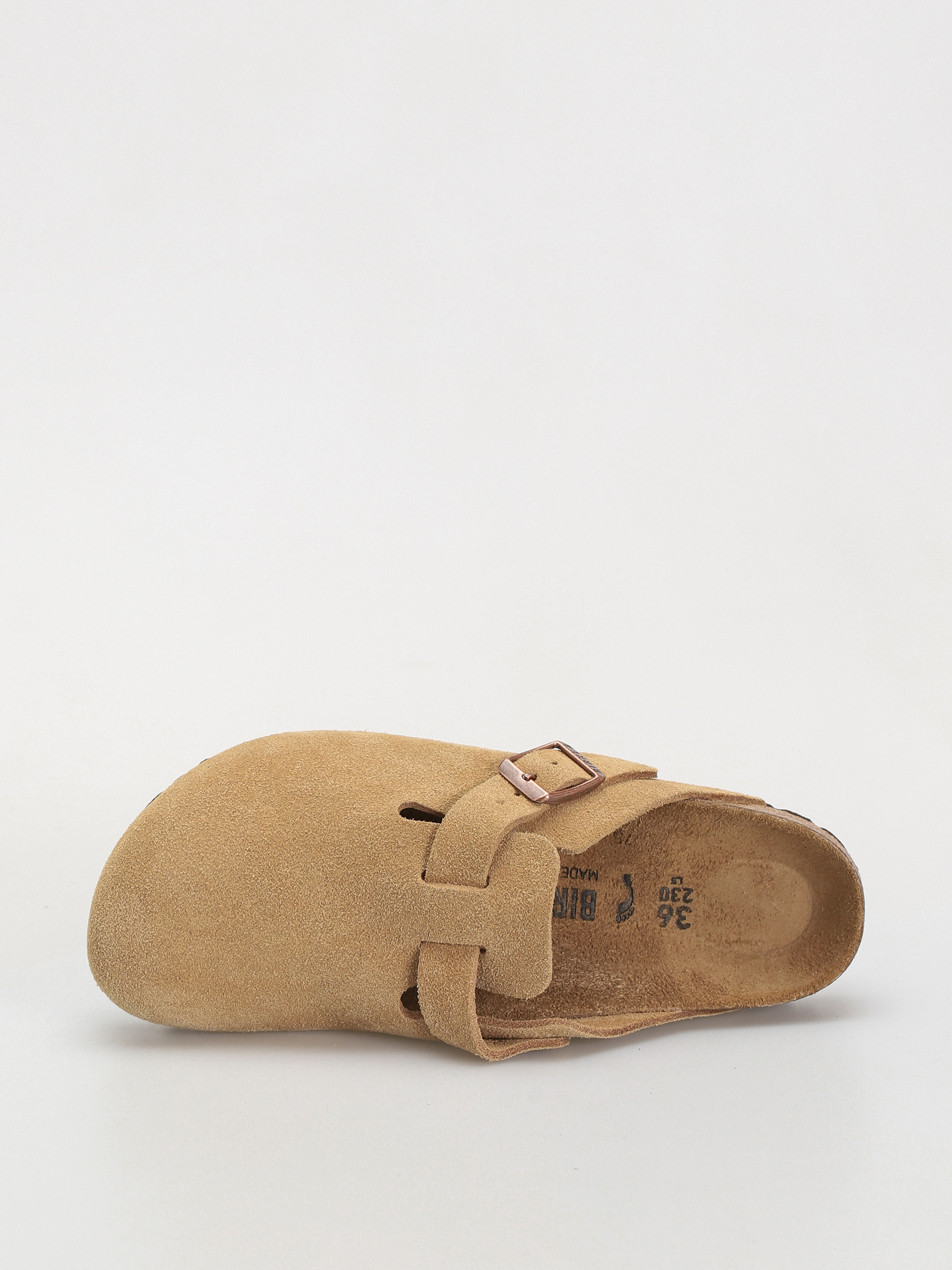 Šľapky Birkenstock Boston Suede Leather Narrow Wmn (latte cream)