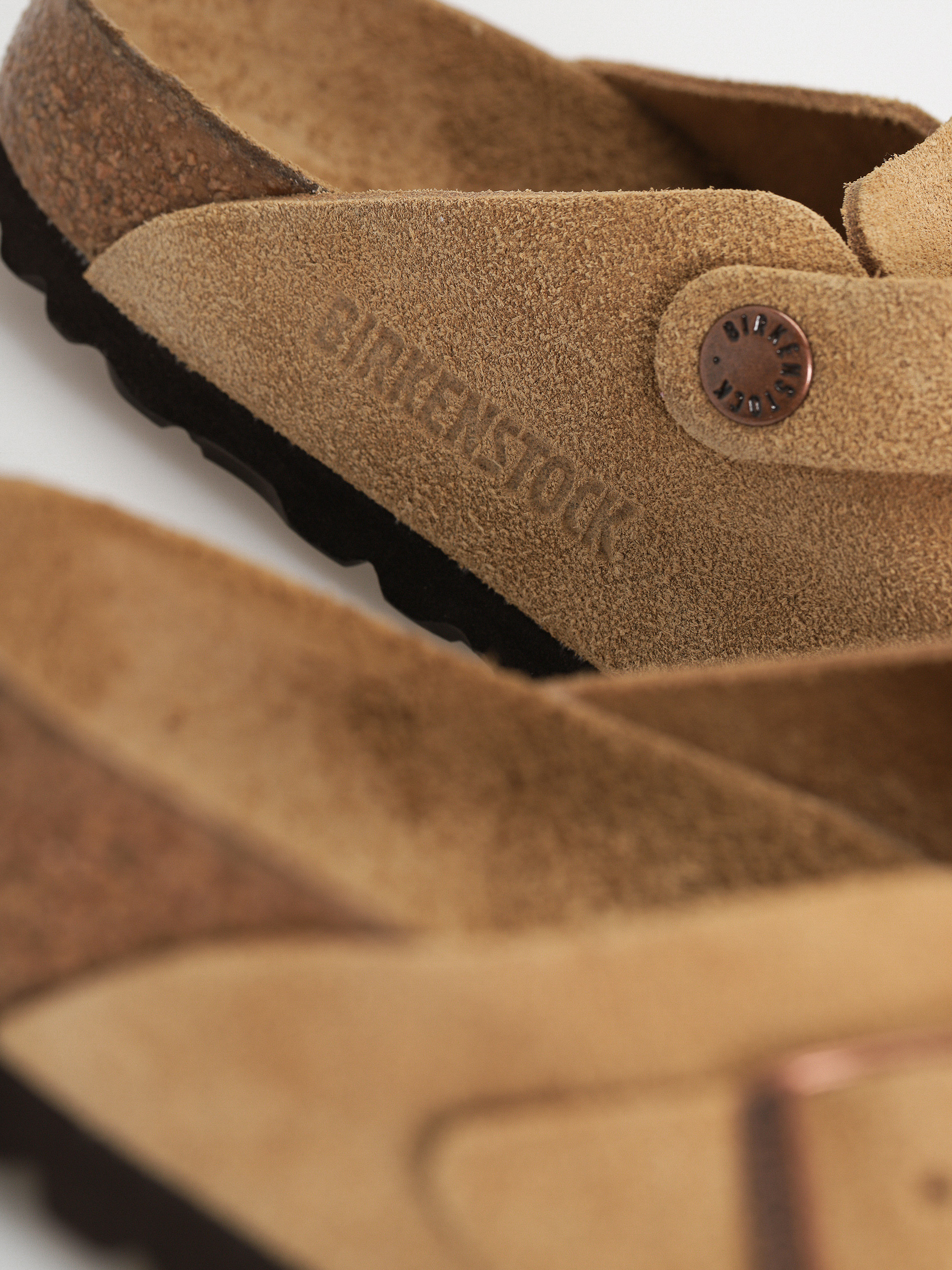 Šľapky Birkenstock Boston Suede Leather Narrow Wmn (latte cream)