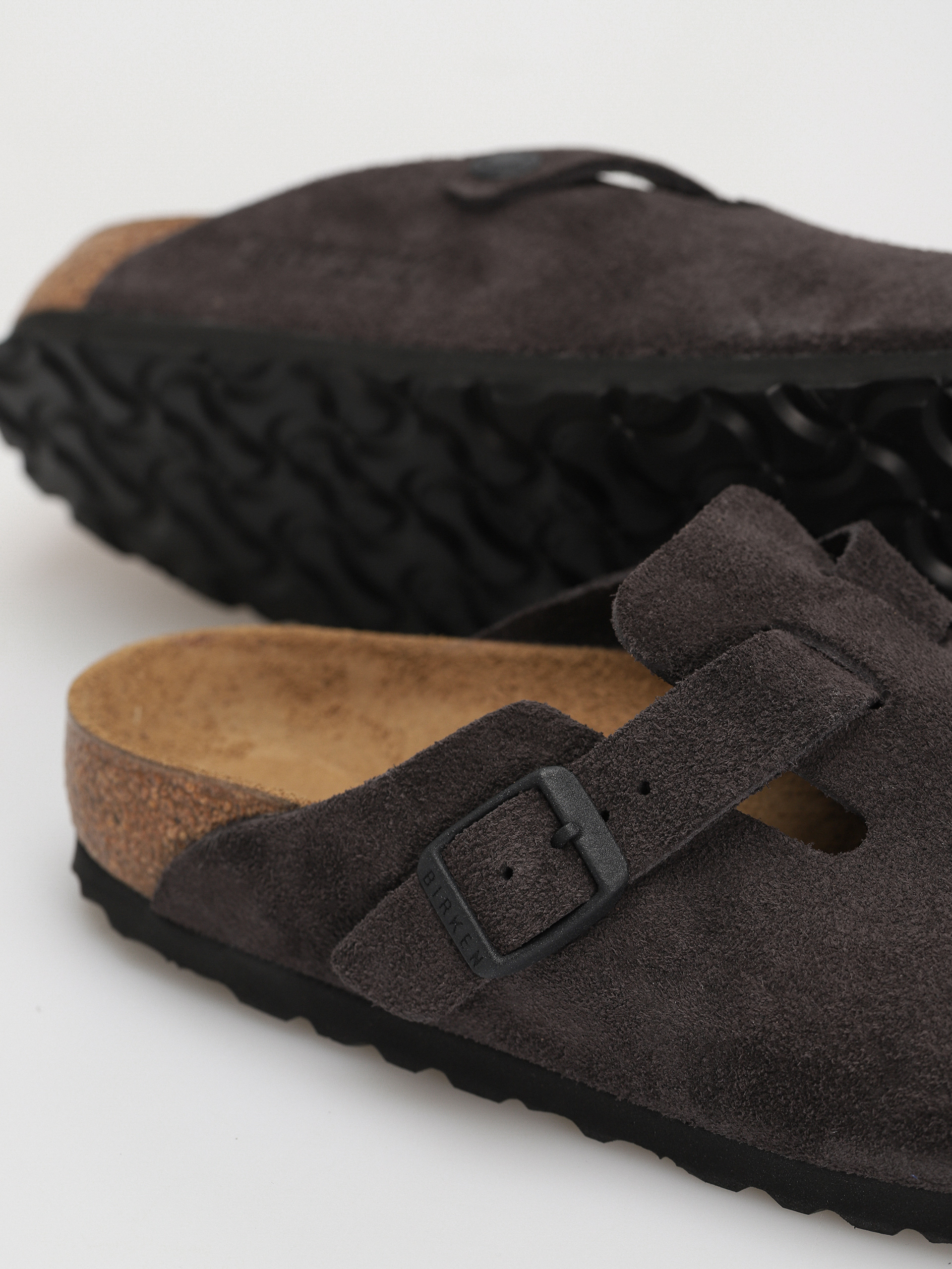 Šľapky Birkenstock Boston Suede Leather Narrow Wmn (velvet grey)