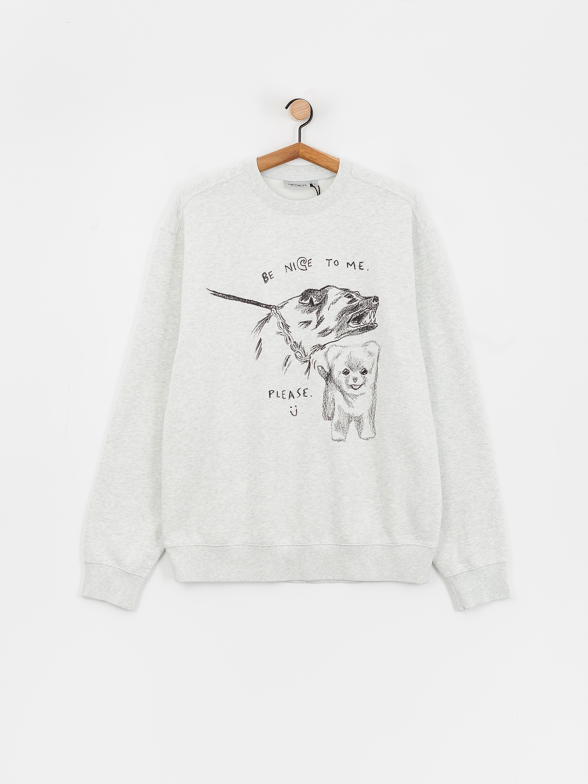 Mikina Carhartt WIP Pepe Be Nice (ash heather/black)