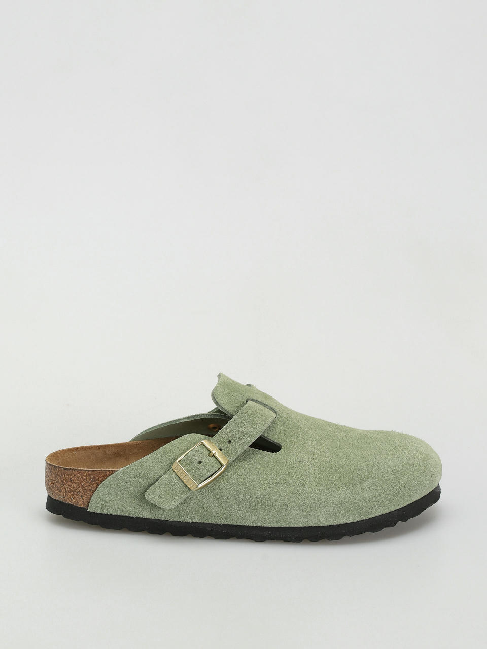 Šľapky Birkenstock Boston Soft Footbed Suede Leather Narrow Wmn (green tea)