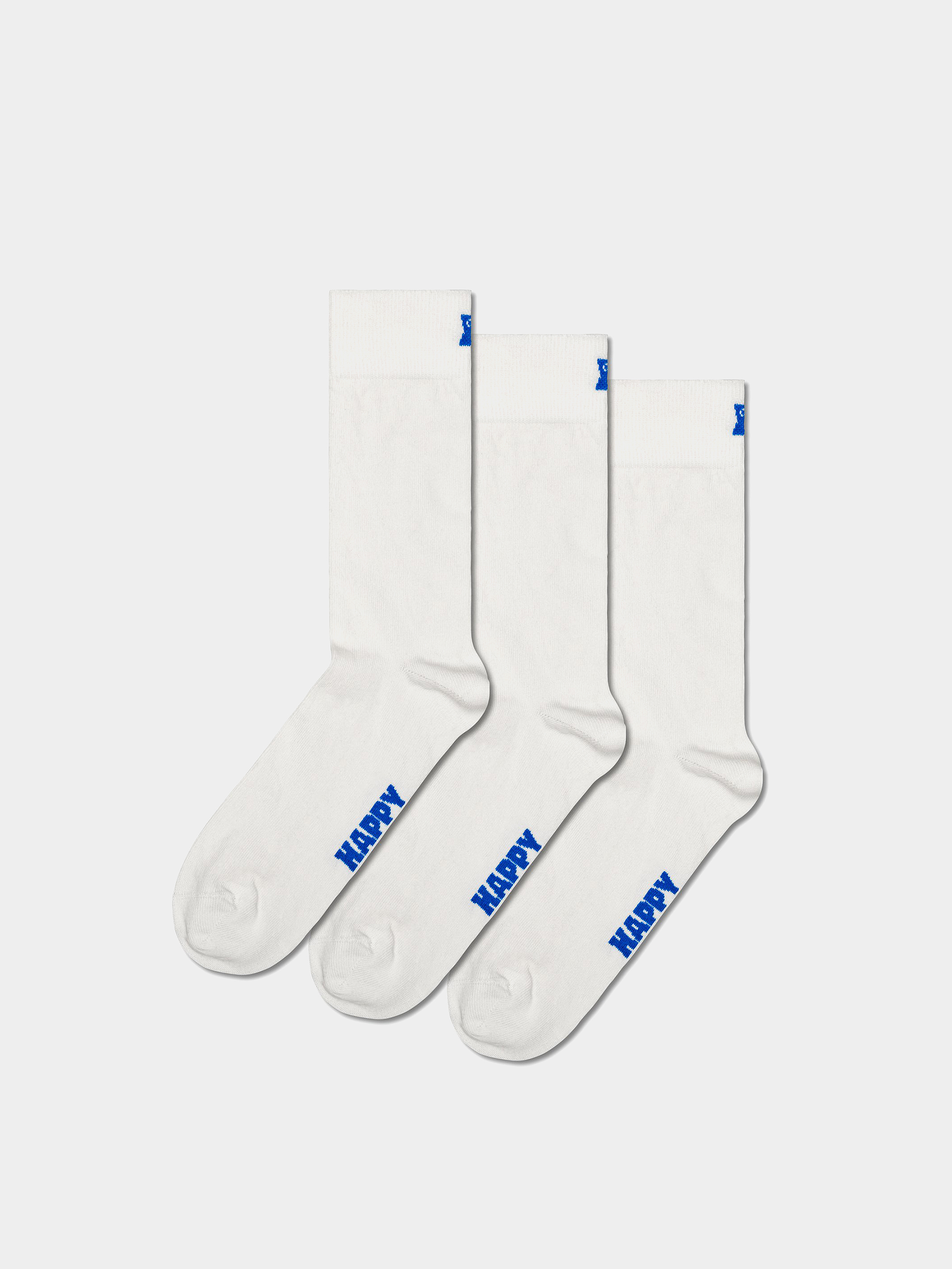 Ponožky Happy Socks 3-Pack Solids (white)