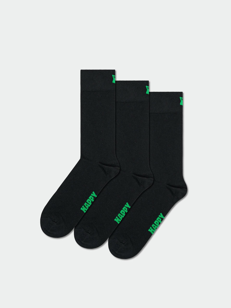 Ponožky Happy Socks 3-Pack Solids (black)